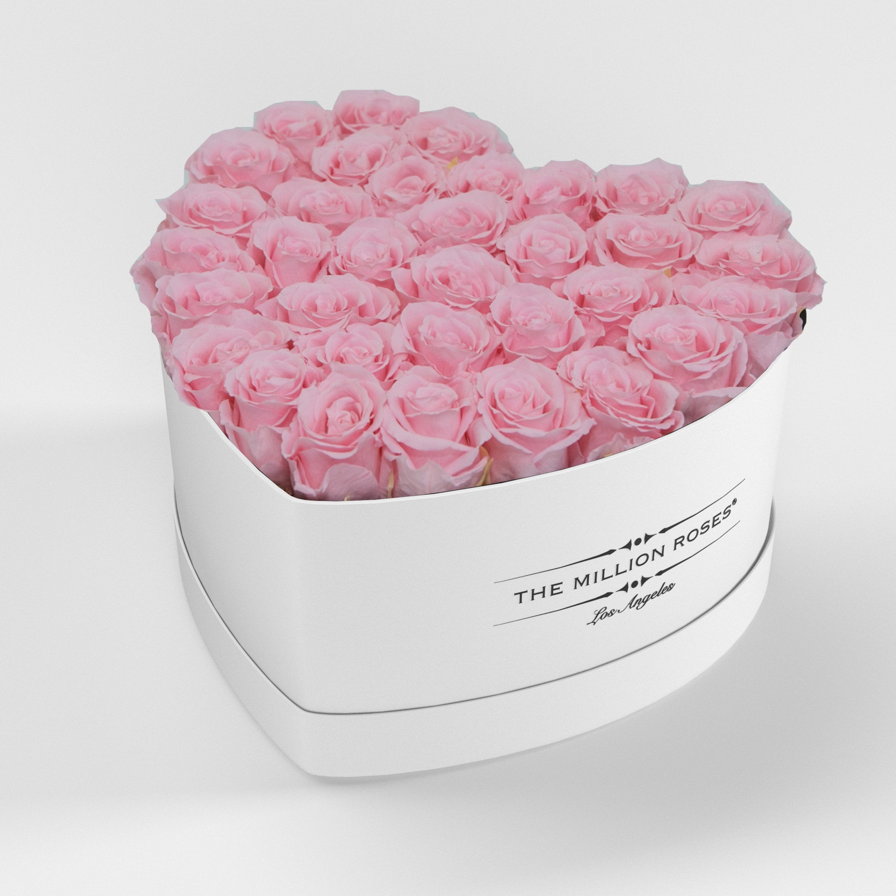 ( LA ) White - Love Box with Light Pink Roses Kit - the million roses