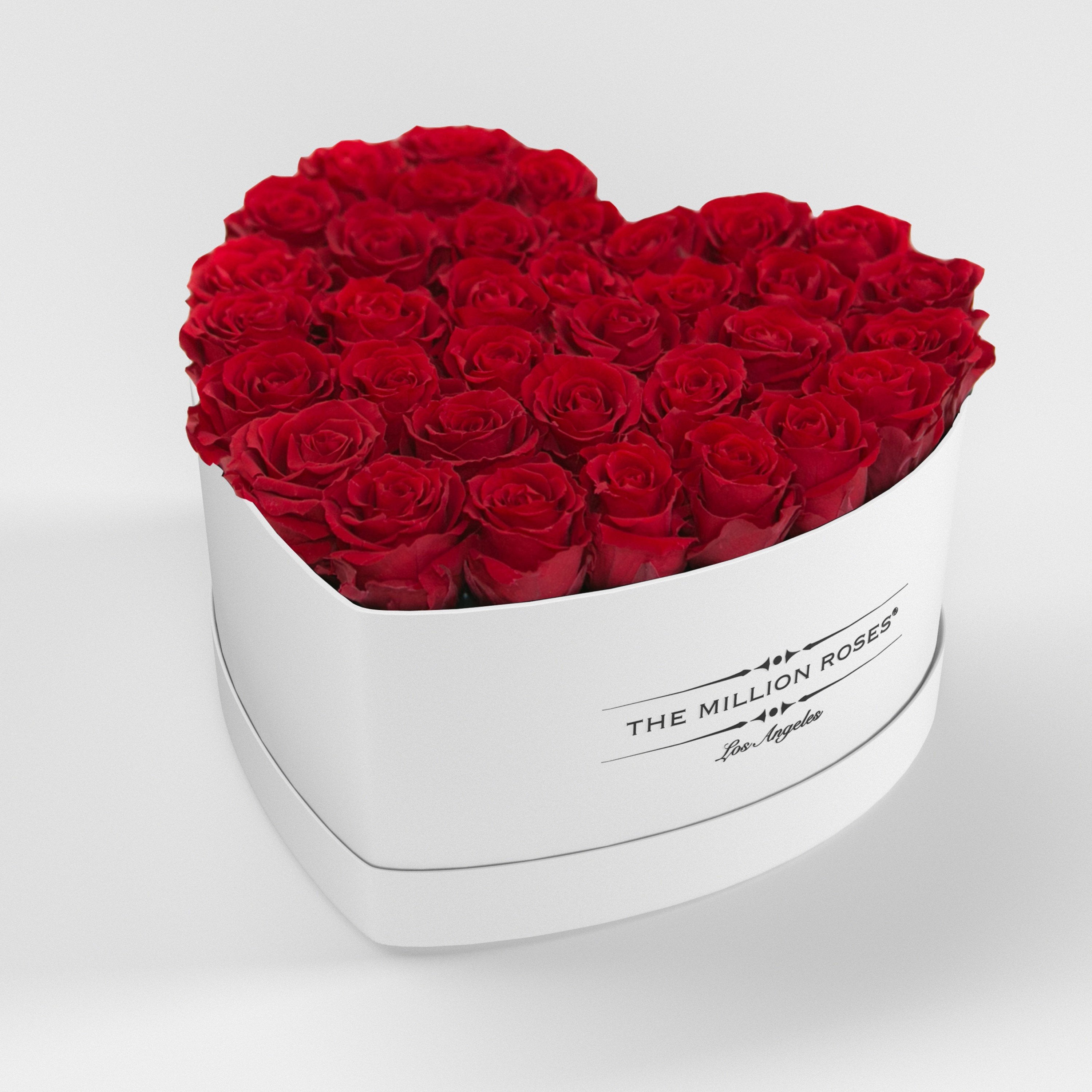 ( LA ) White - Love Box with Red Roses Kit - the million roses