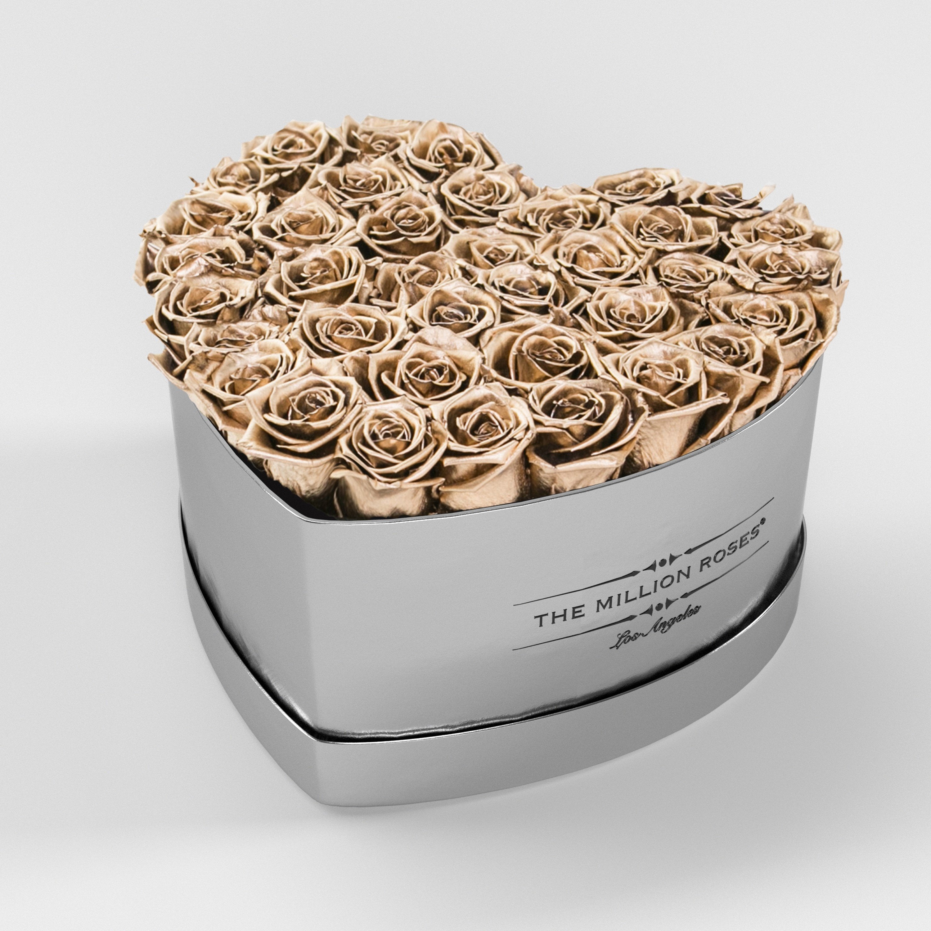 ( LA ) Silver - Love Box with Gold Roses Kit - the million roses