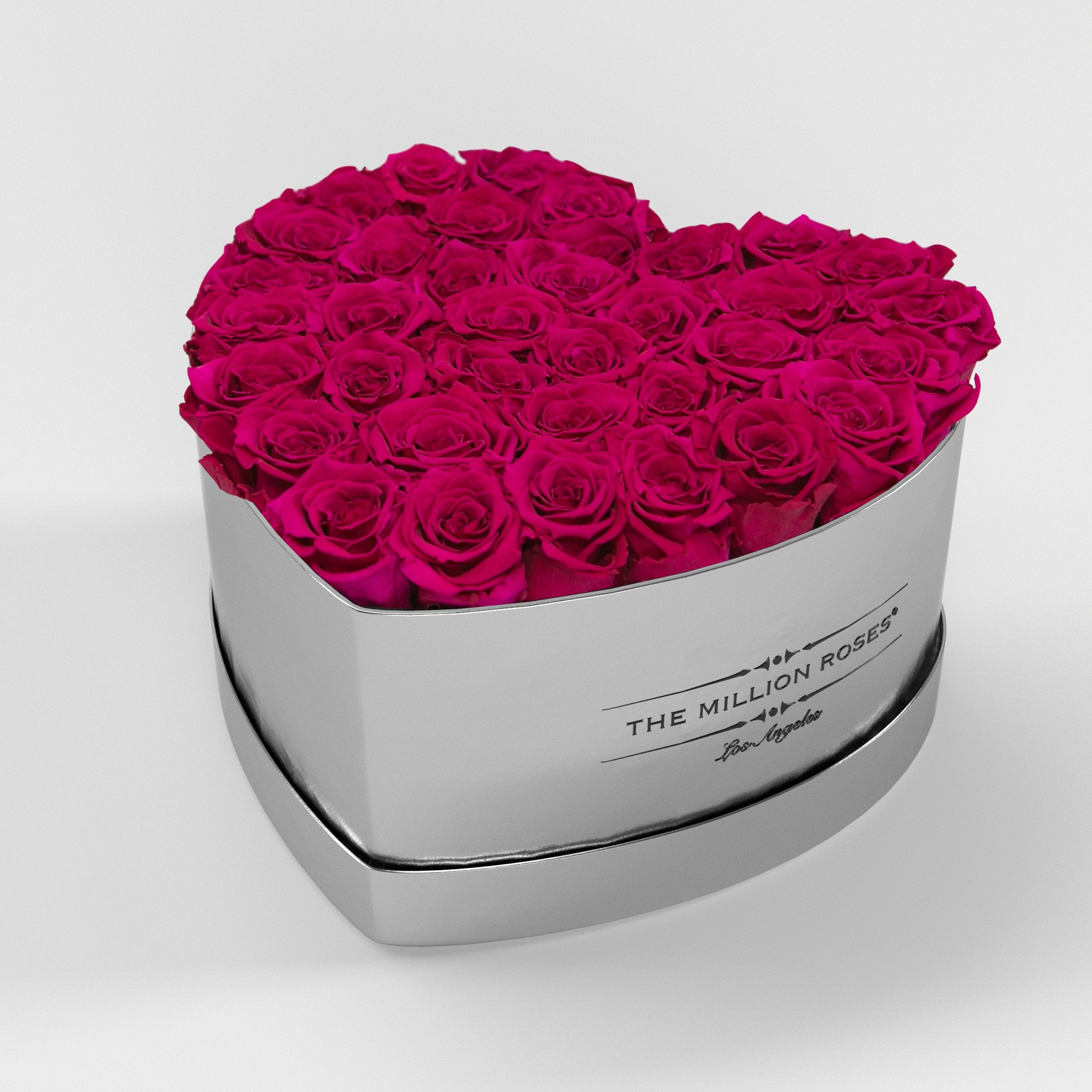 ( LA ) Silver - Love Box with Magenta Roses Kit - the million roses