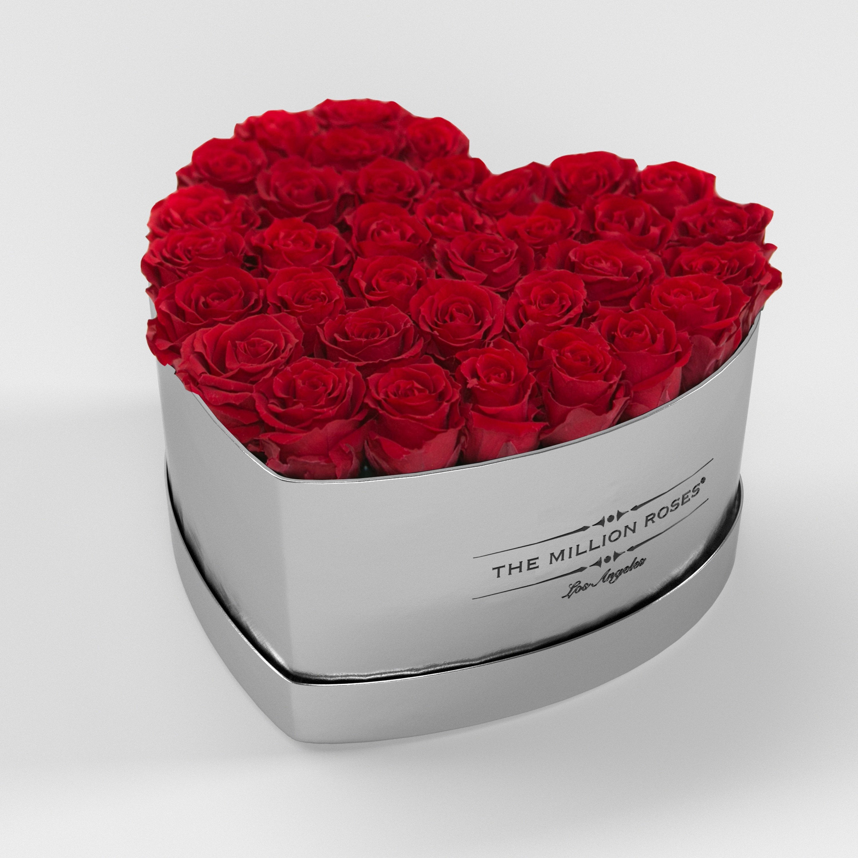( LA ) Silver - Love Box with Red Roses Kit - the million roses