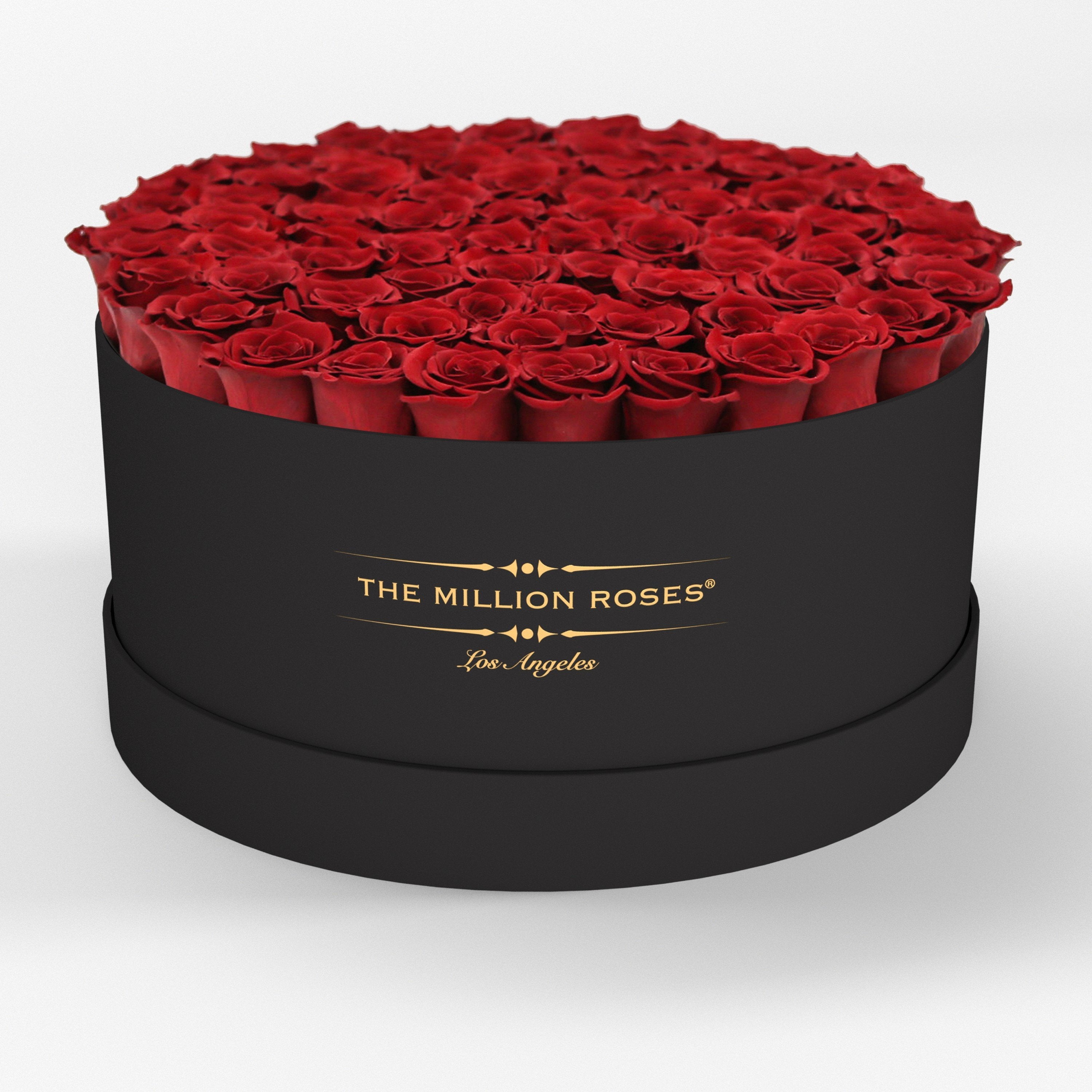 ( LA ) Black - Deluxe Box with Red Roses Kit - the million roses