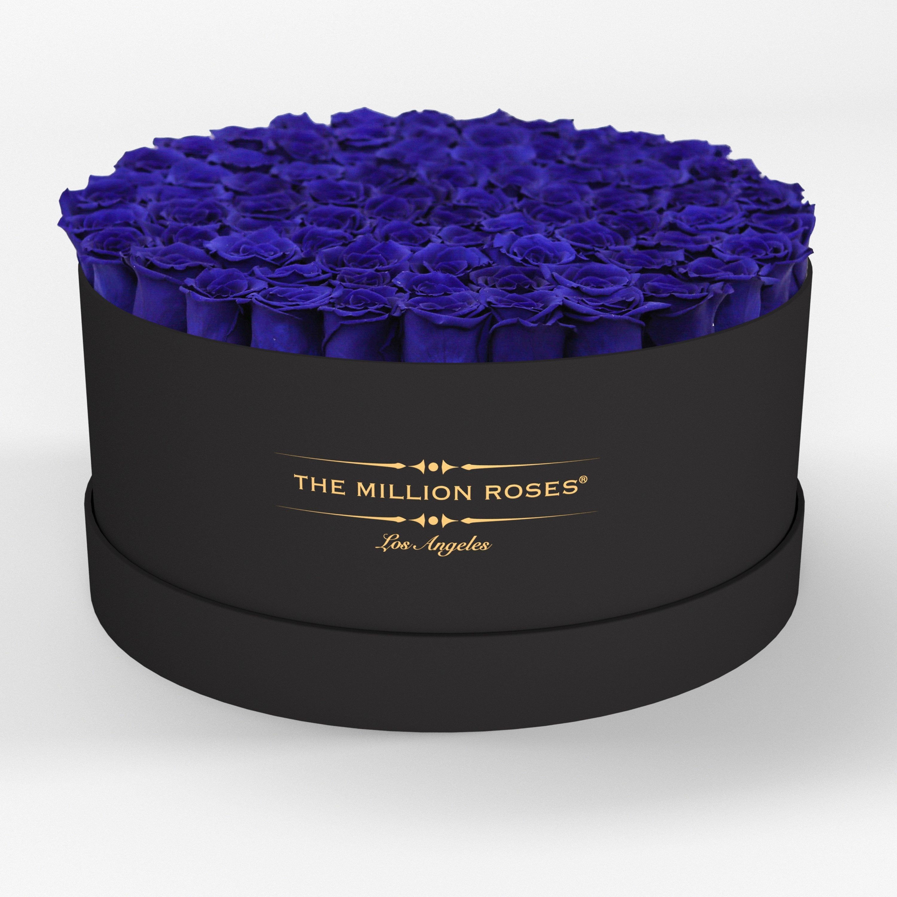 ( LA ) Black - Deluxe Box with Royal Blue Roses Kit - the million roses