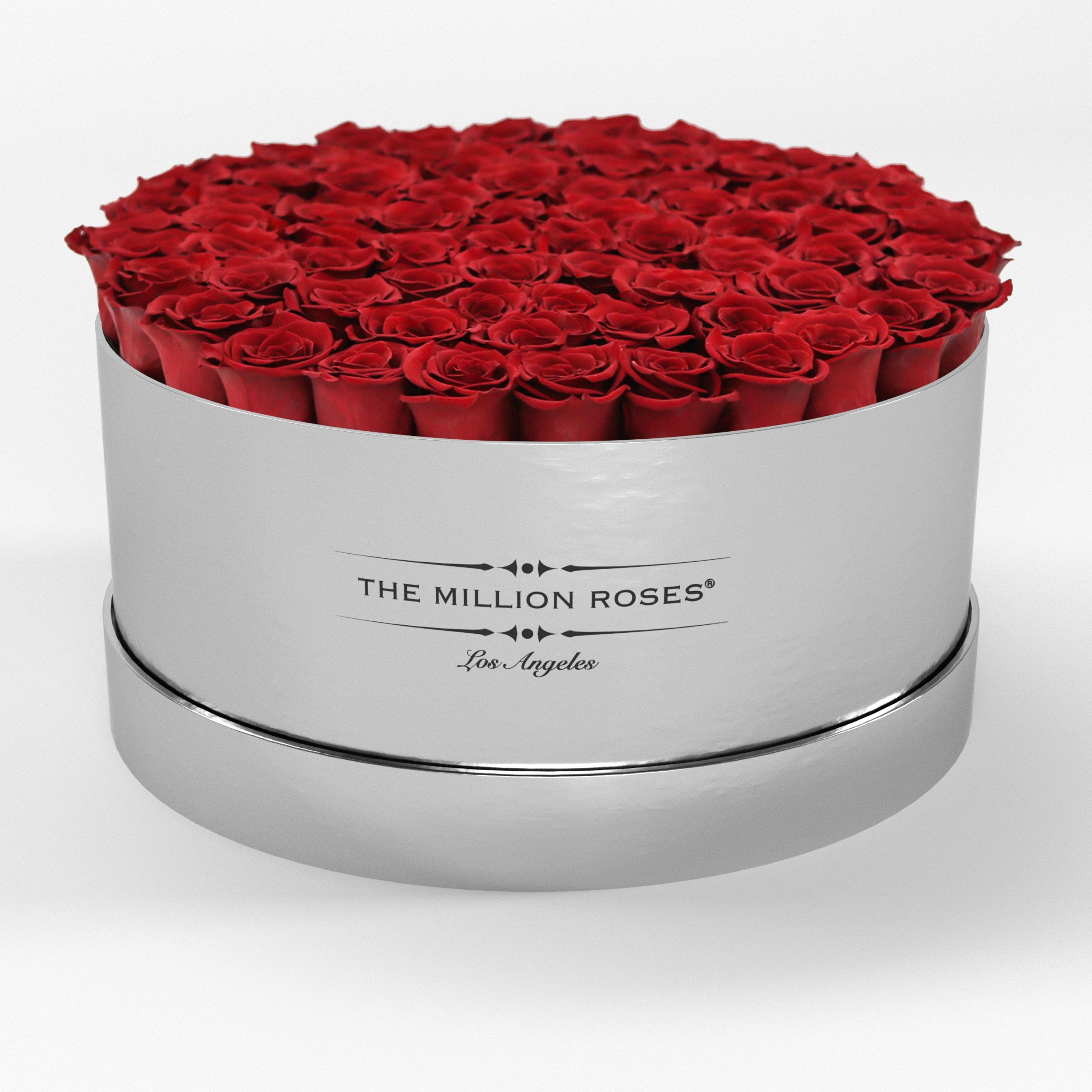 ( LA ) Silver - Deluxe Box with Red Roses Kit - the million roses