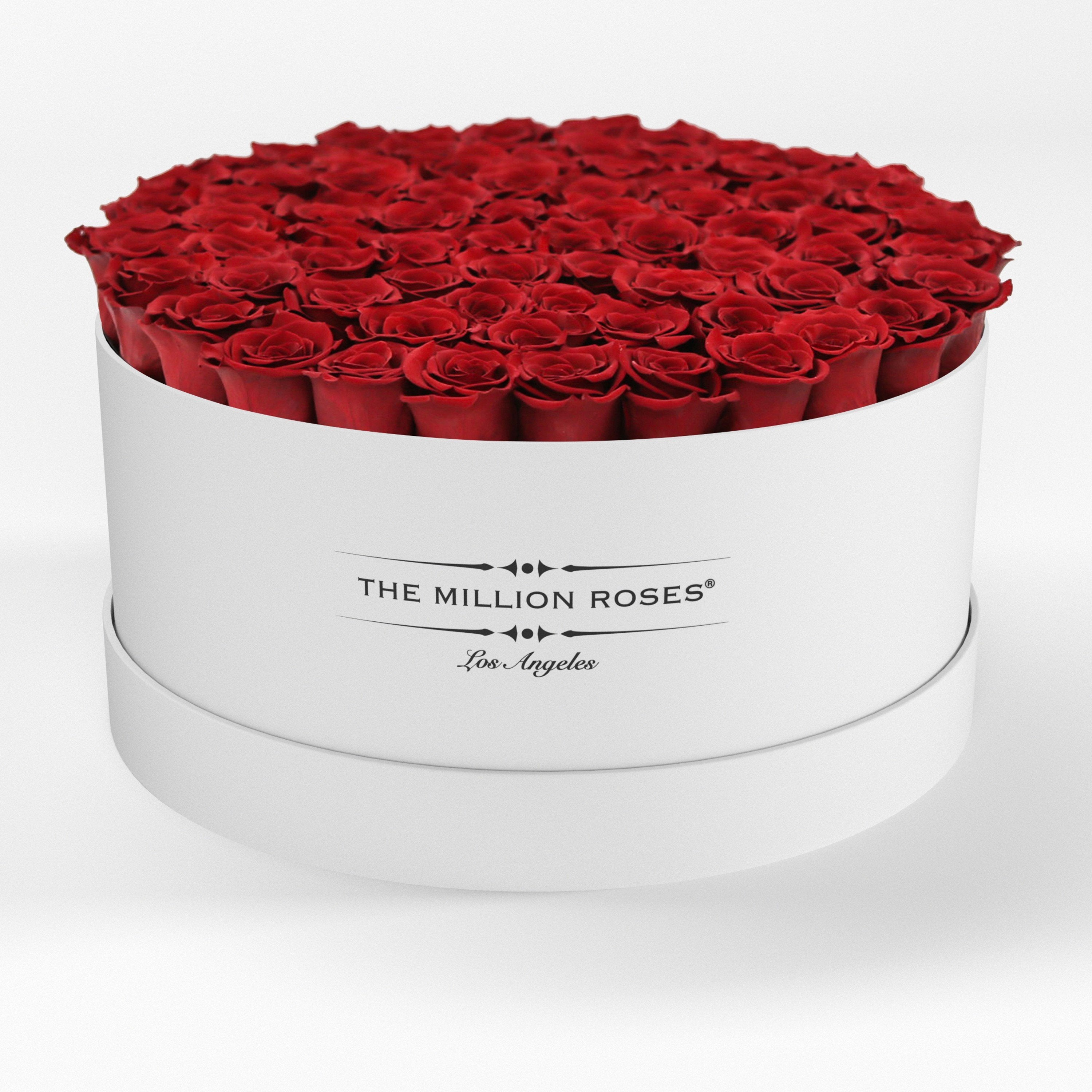 ( LA ) White- Deluxe Box with Red Roses Kit - the million roses