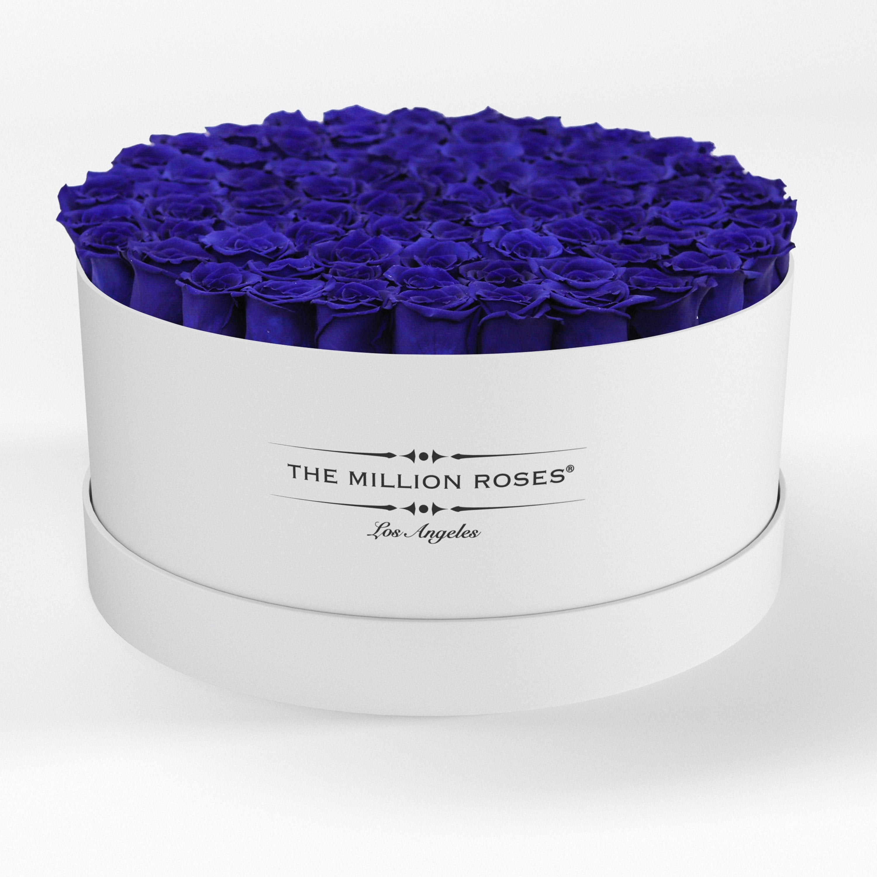 ( LA ) White - Deluxe Box with Royal Blue Roses Kit - the million roses