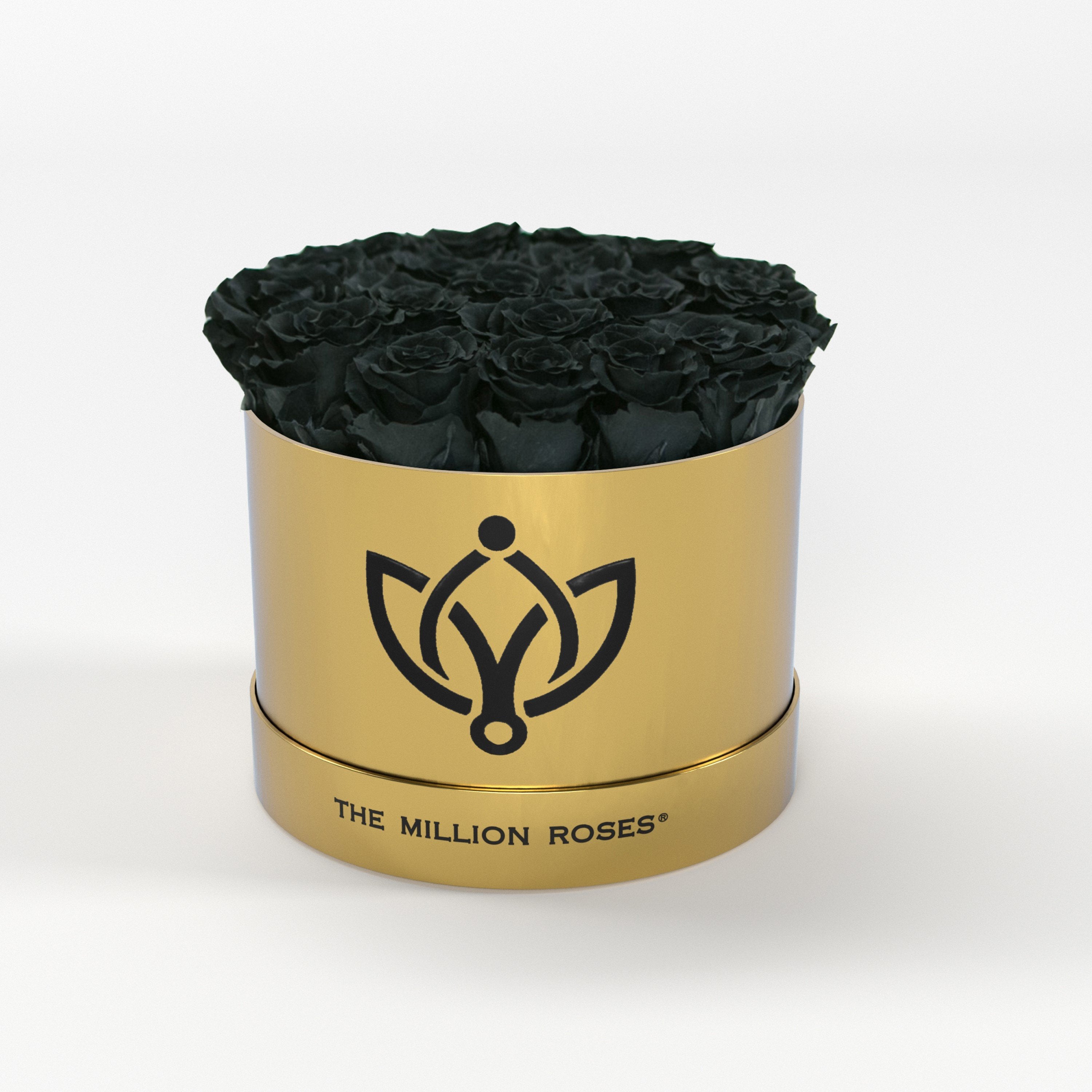 Gold - Classic Box with Black Roses