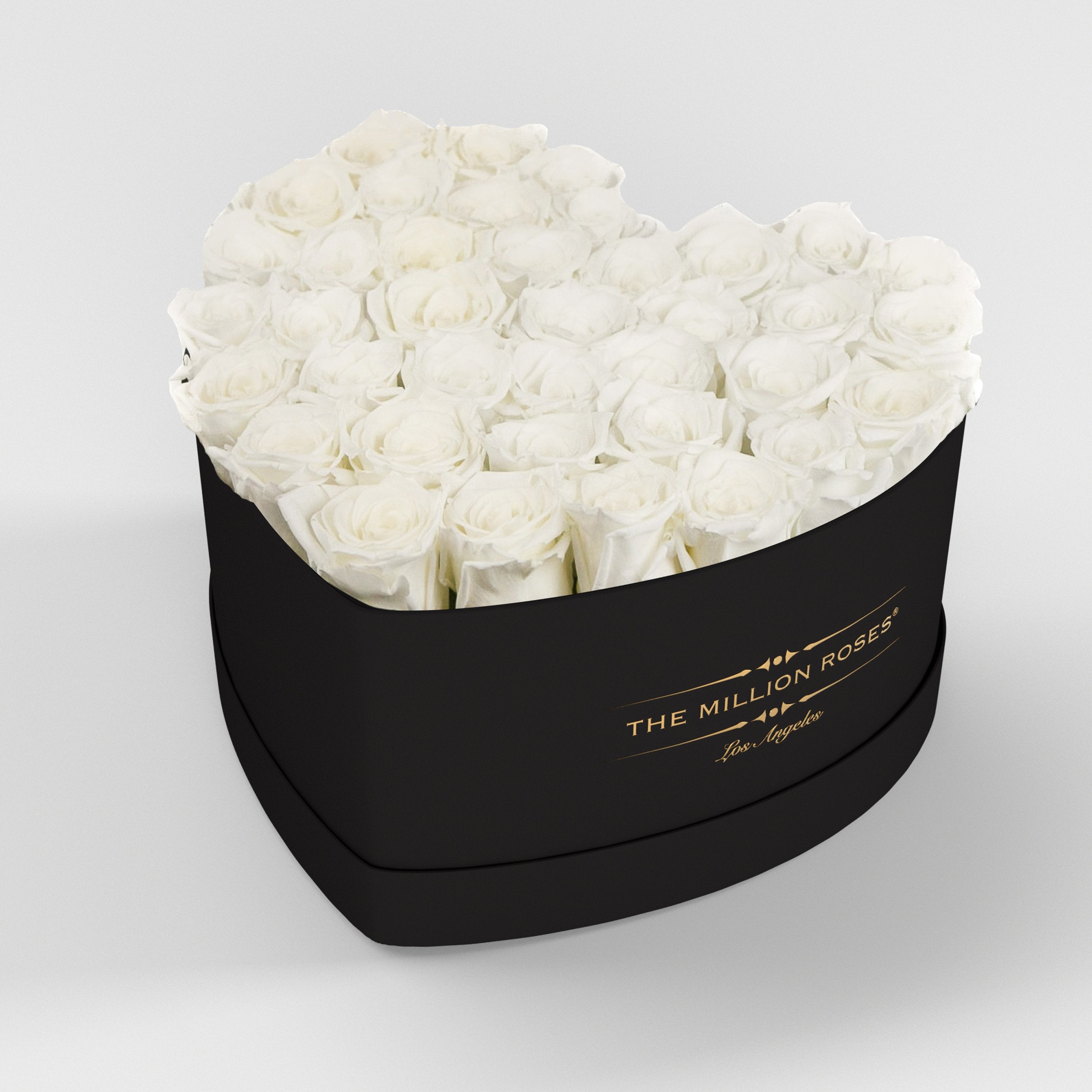 ( LA ) Black - Love Box with White Roses Kit - the million roses