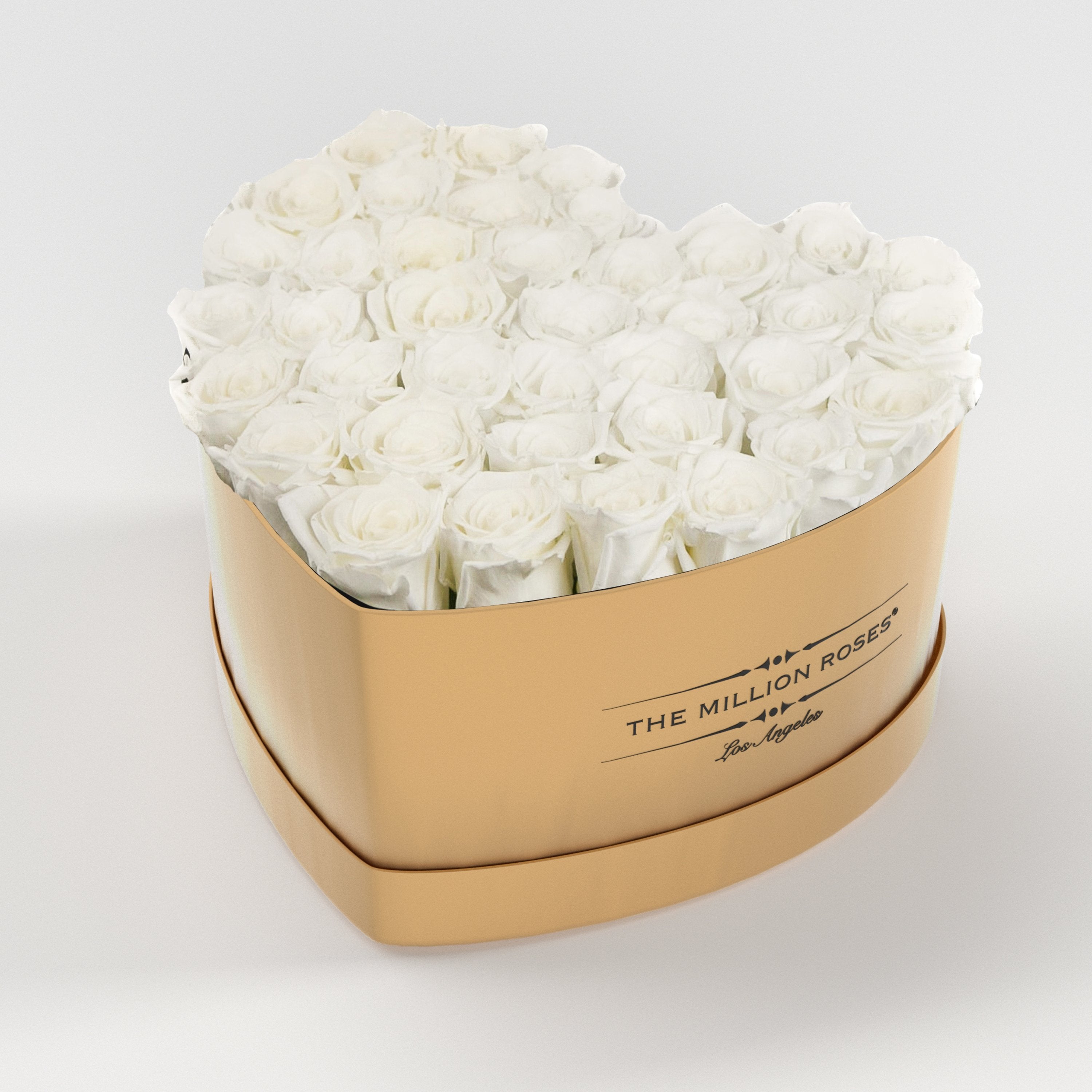 ( LA ) Gold - Love Box with White Roses Kit - the million roses