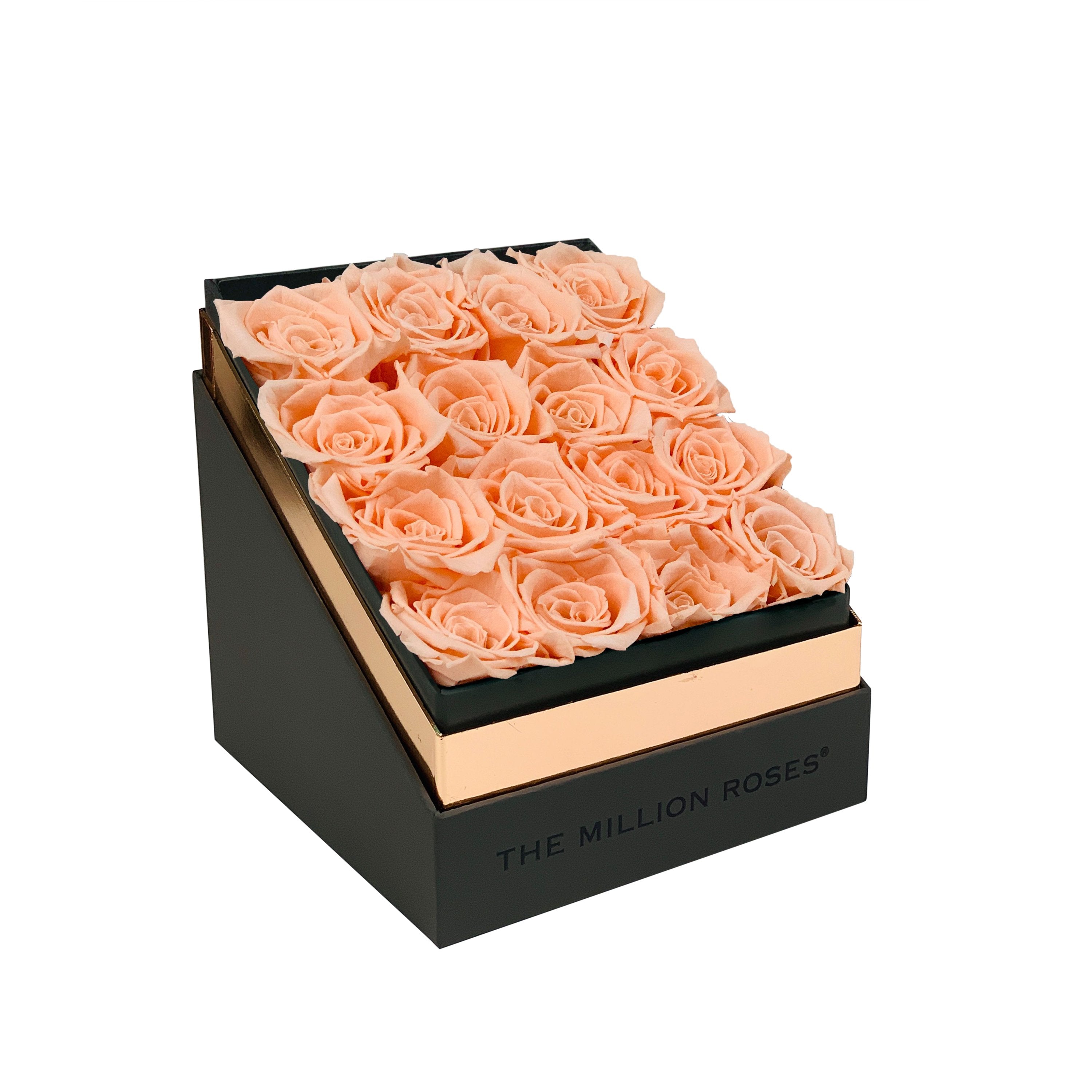 The Square - Gray Box - Peach Roses