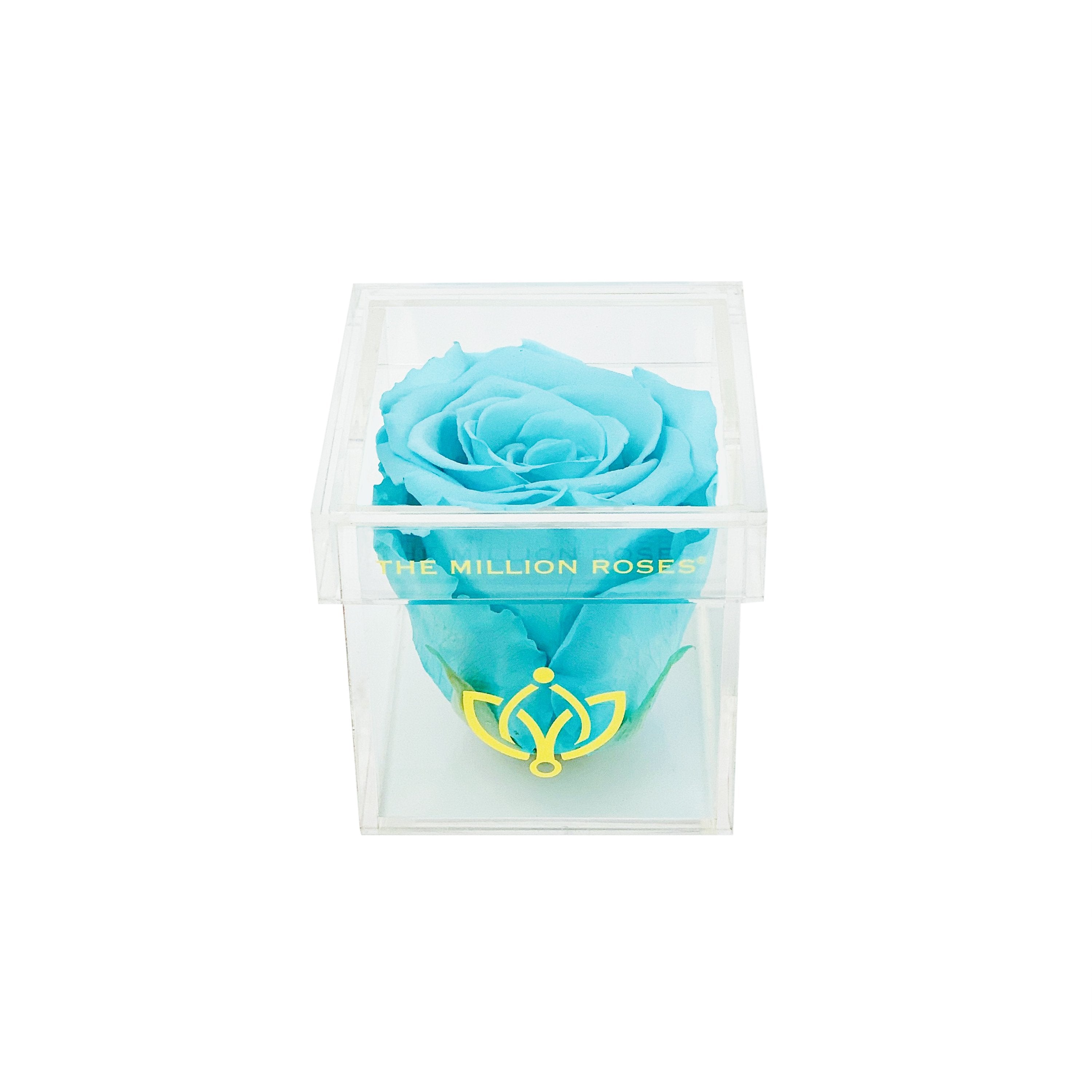 The Acrylic - Single Rose Box - Tiffany Blue Rose