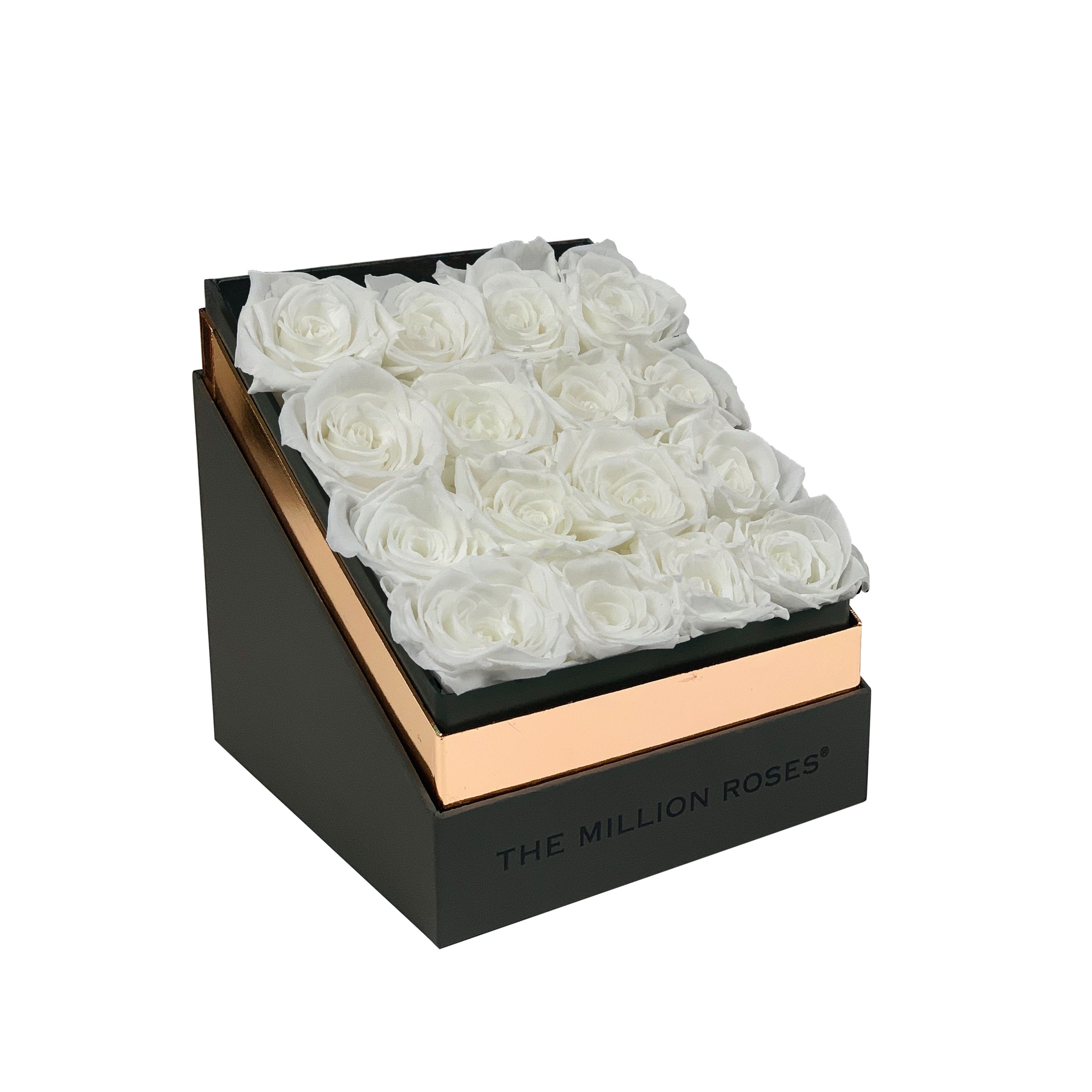 The Square - Gray Box - White Roses