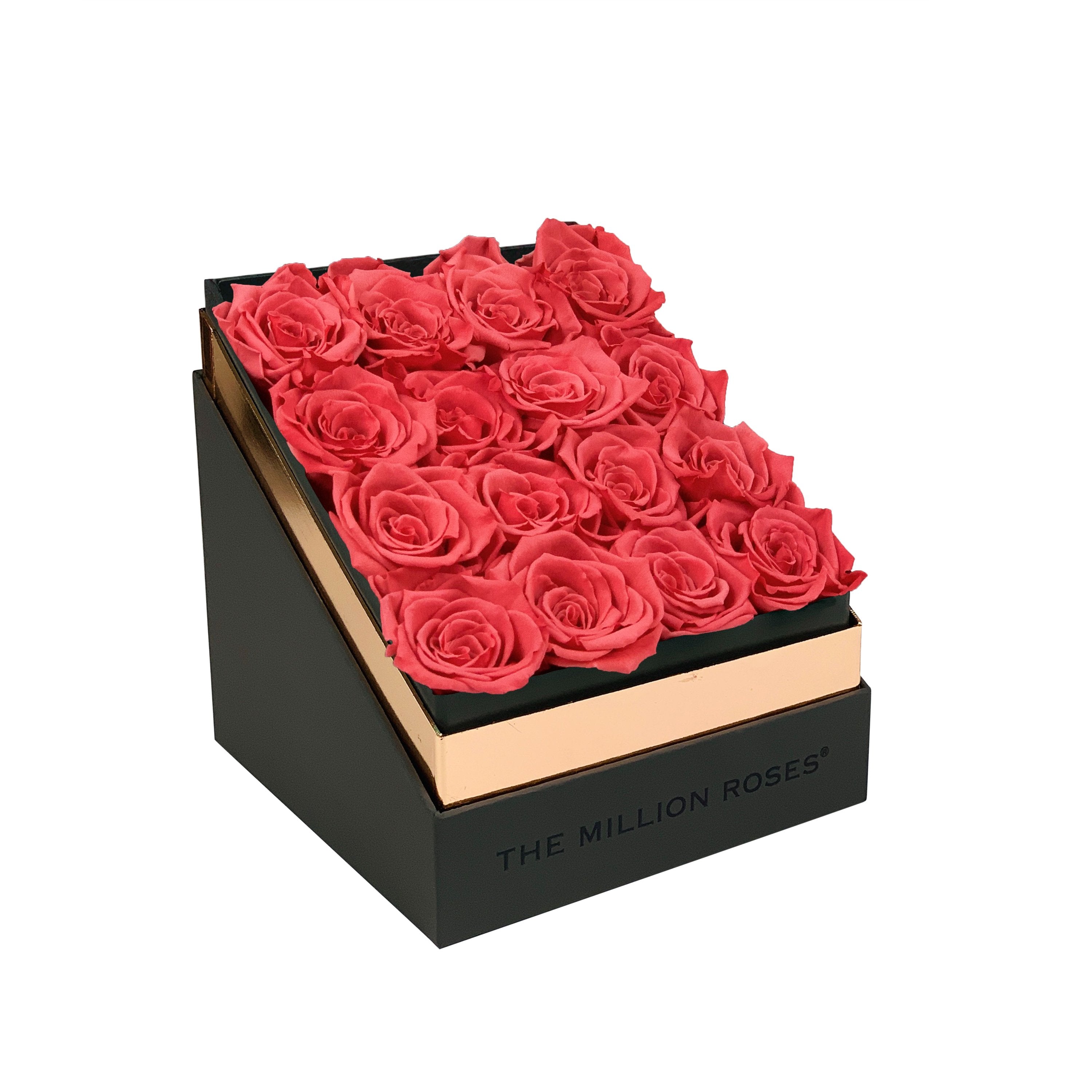 The Square - Gray Box - Coral Roses