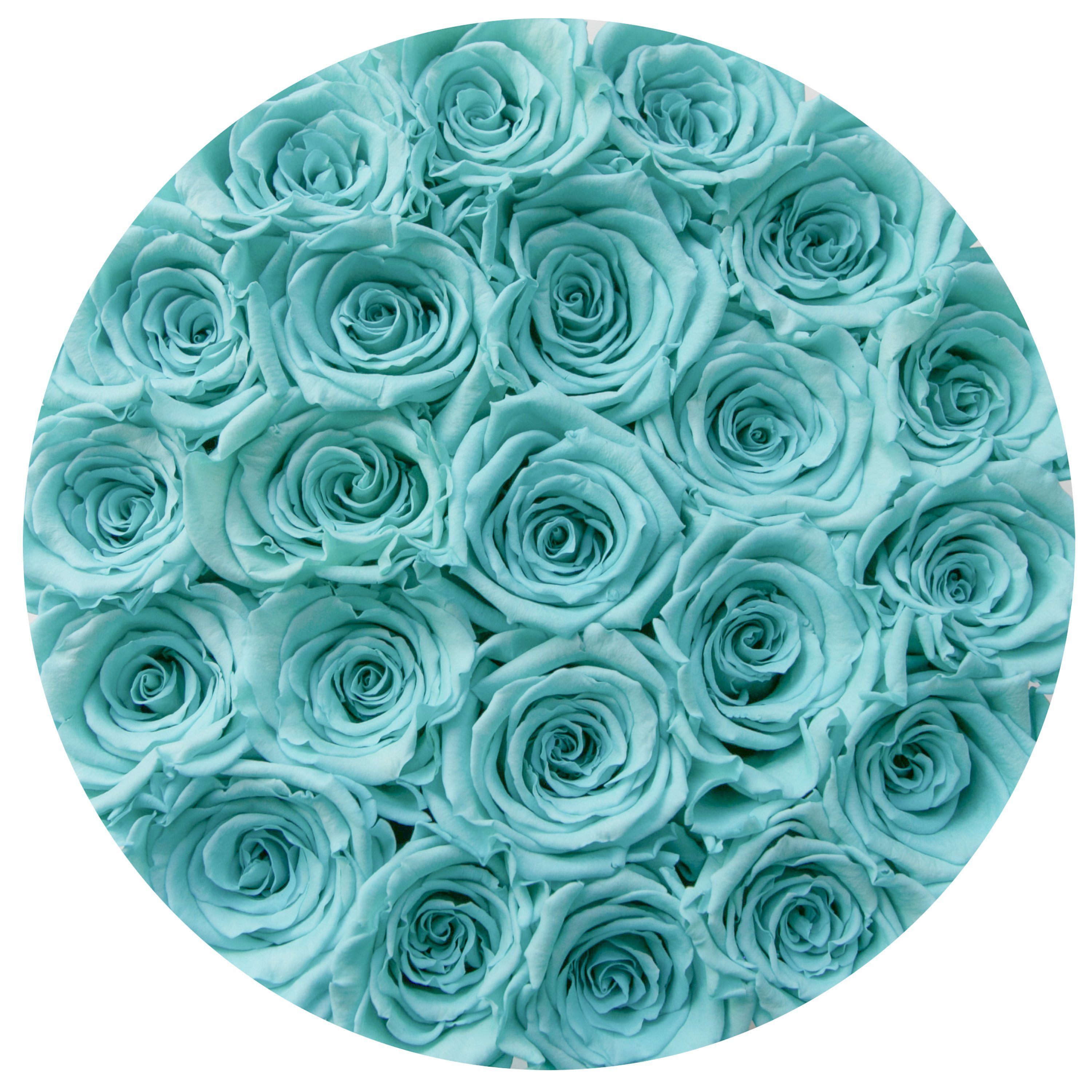classic round box - silver - tiffany-blue roses - The Million Roses