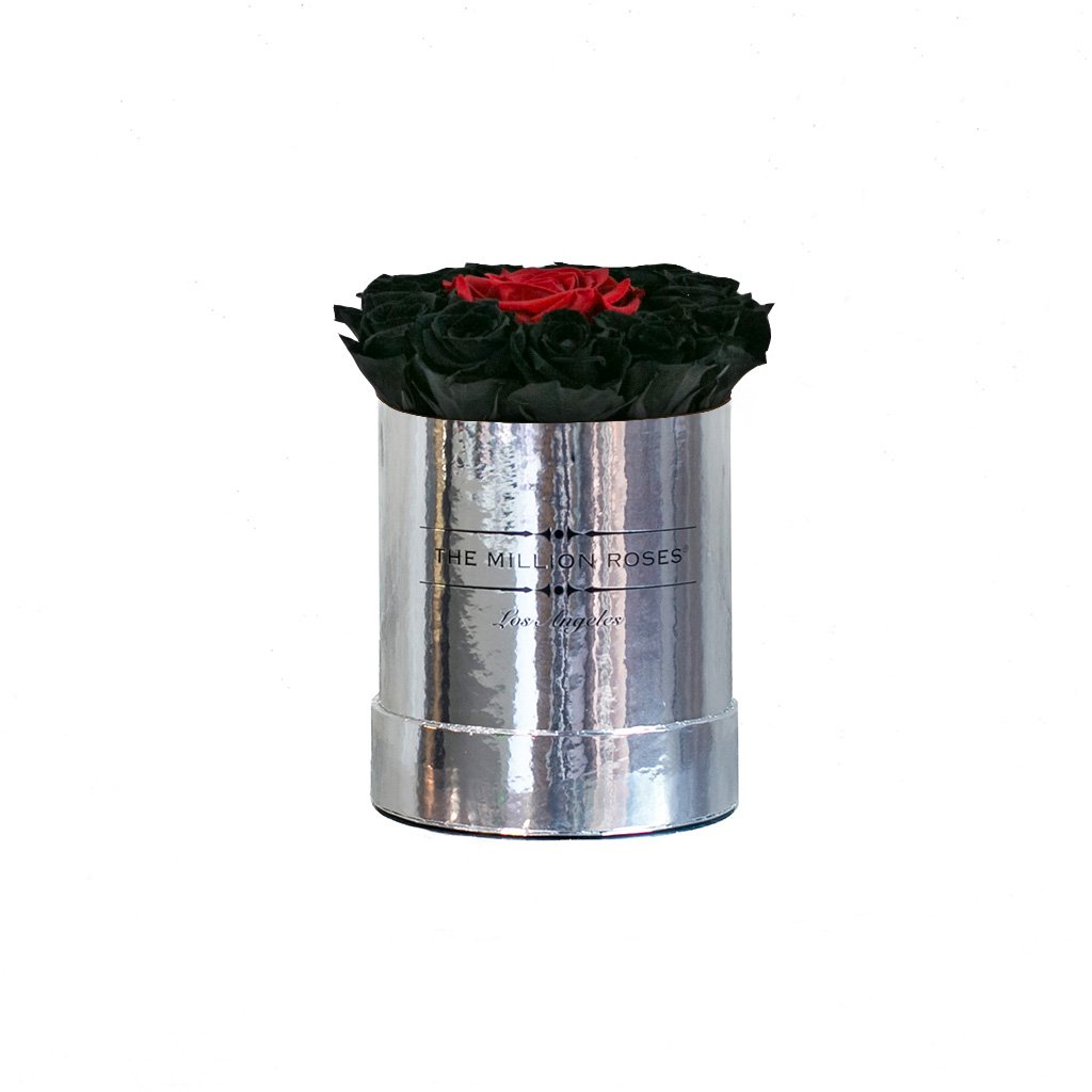 basic round box+ - mirror-silver box - black roses black roses - the million roses