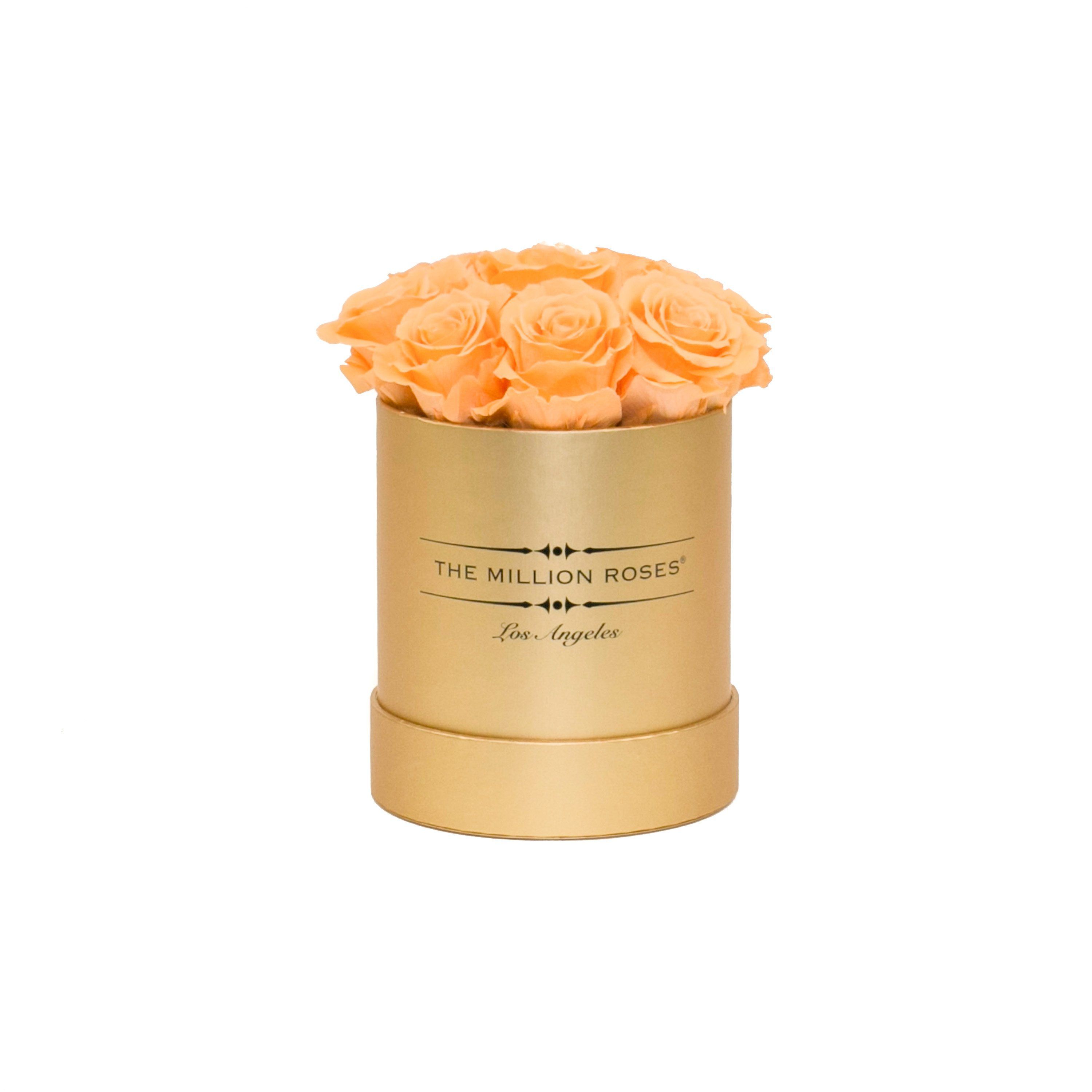 the million Basic+ box - gold - apricot ETERNITY+ roses apricot eternity roses - the million roses