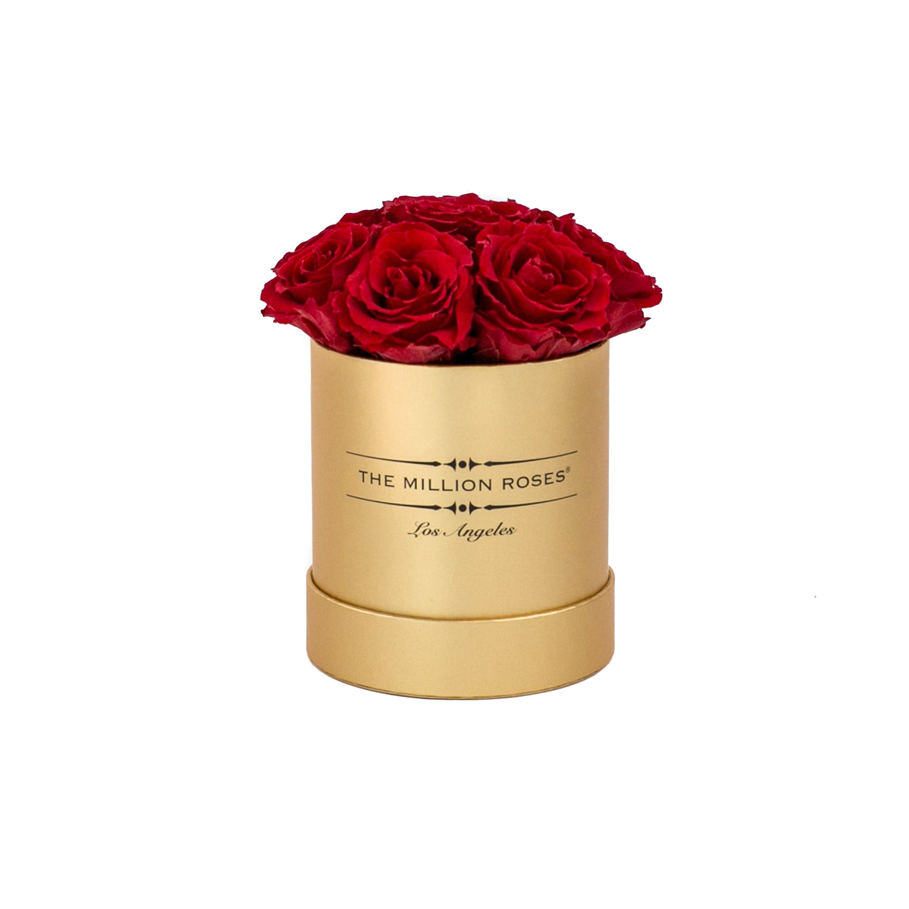 the million Basic+ box - gold - red ETERNITY+ roses red eternity roses - the million roses