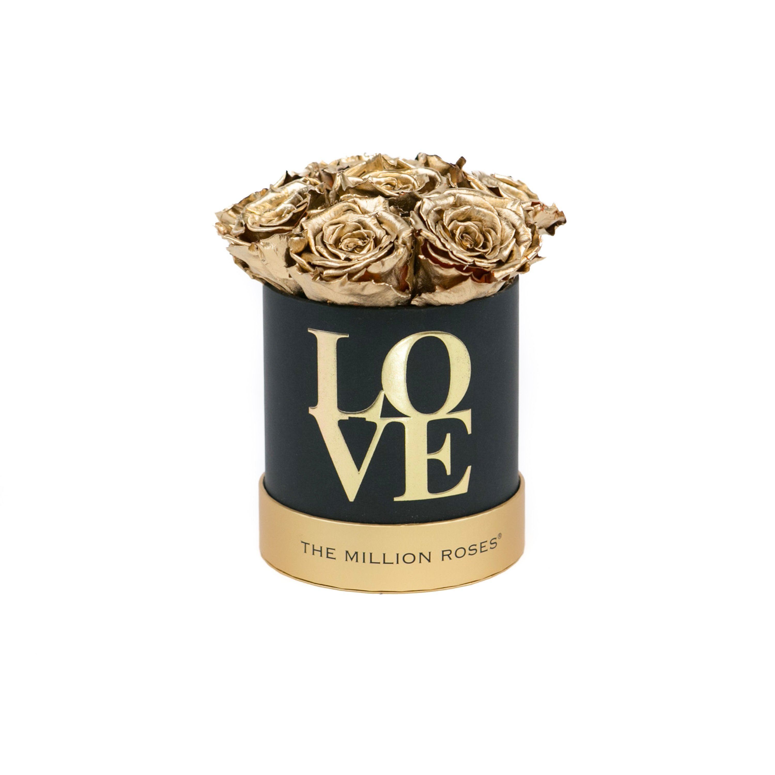 the million basic+ box - "Love Collection" limited edition "LOVE" - GOLD ROSES gold eternity roses - the million roses