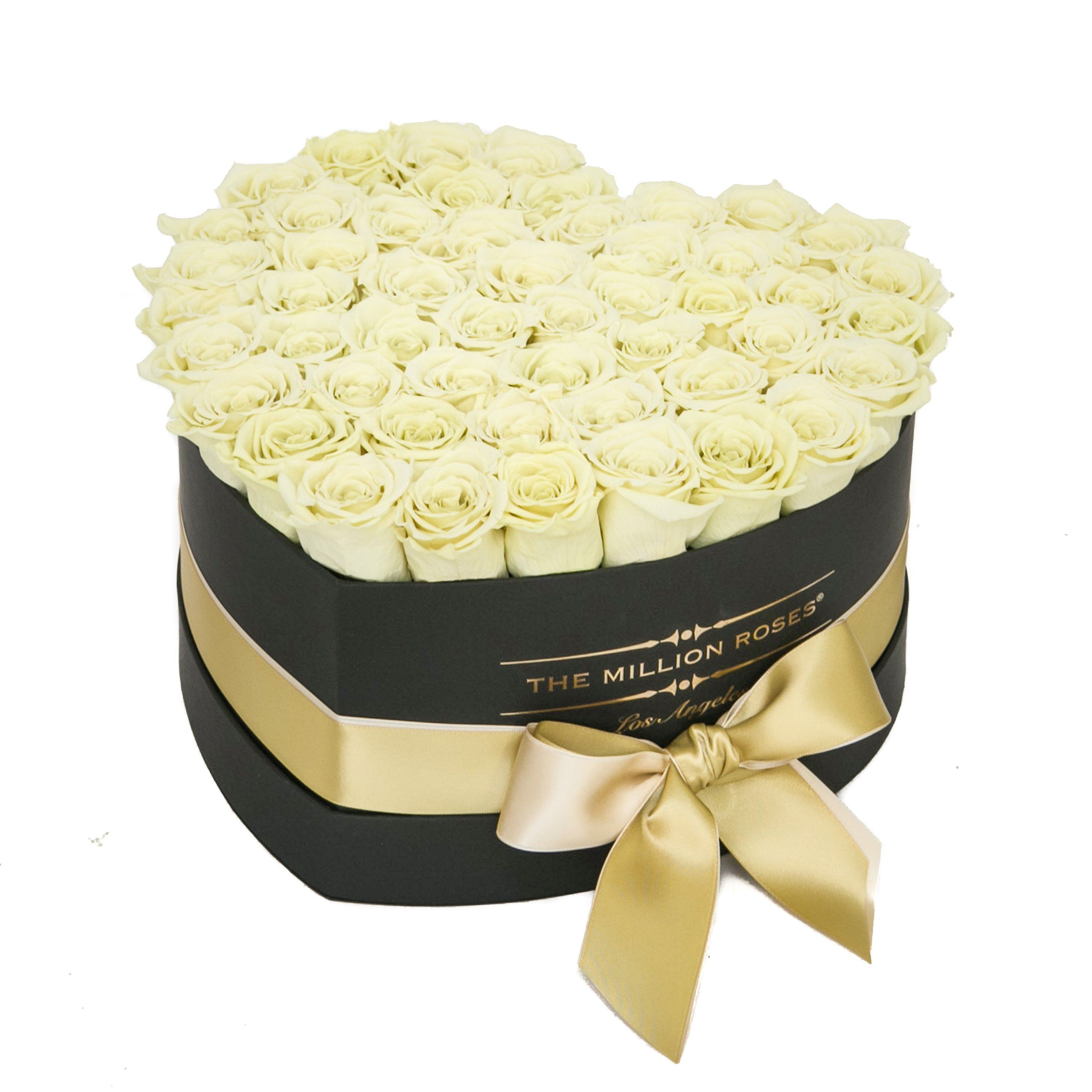 LOVE box - black - vanilla roses vanilla eternity roses - the million roses