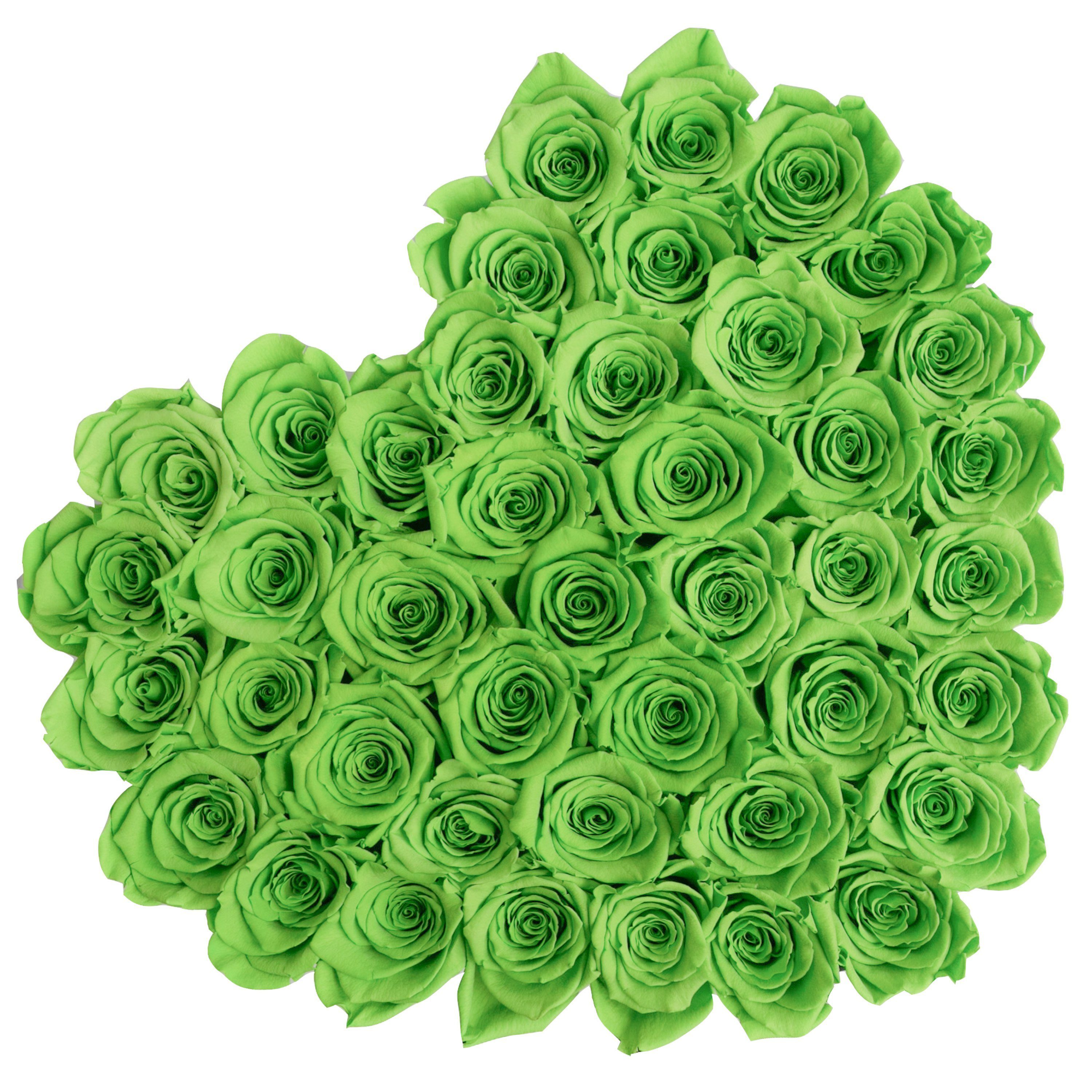 LOVE box - black - light-green roses green eternity roses - the million roses