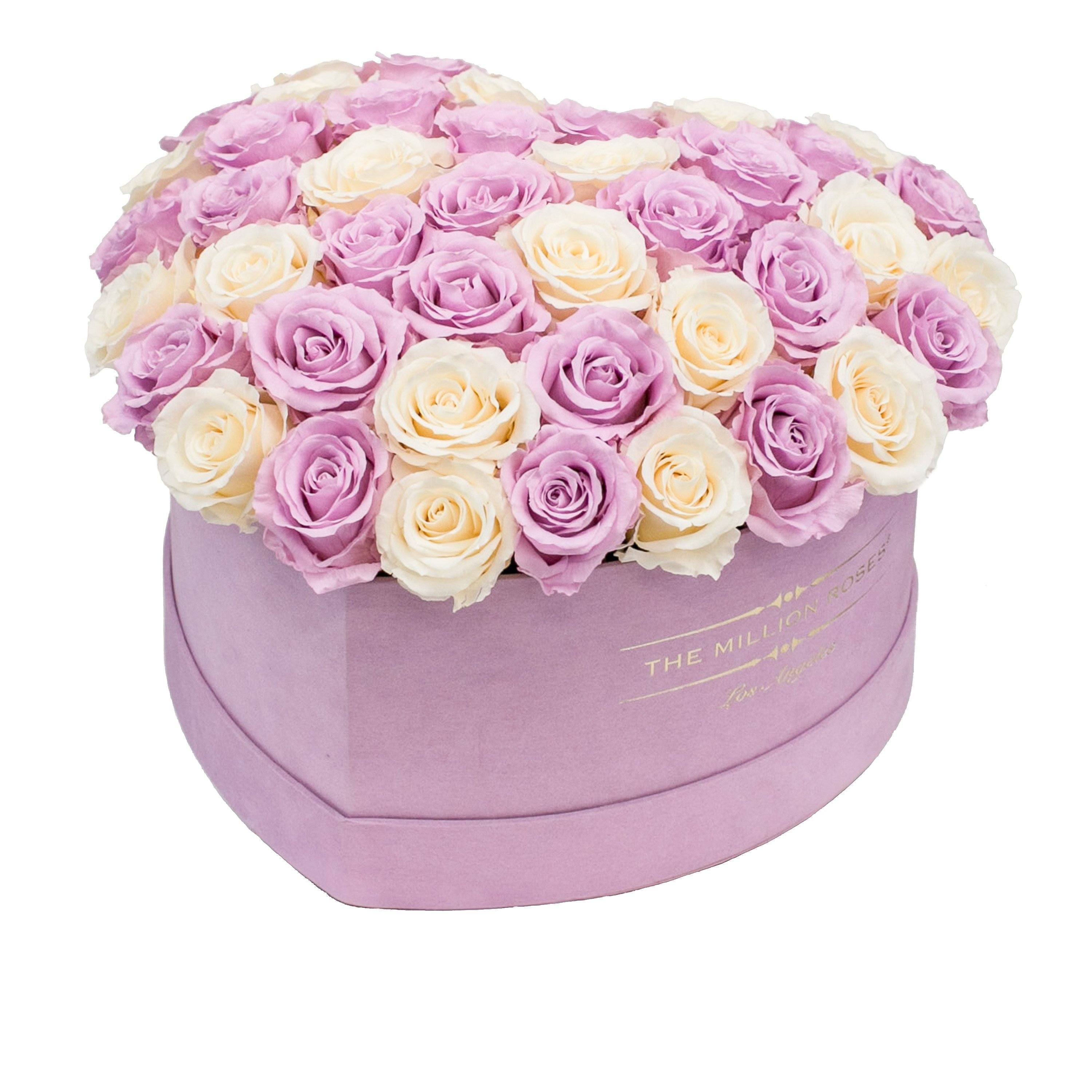 the million LOVE+ - glamour light-pink suede box - light-pink/ivory ETERNITY roses pink eternity roses - the million roses