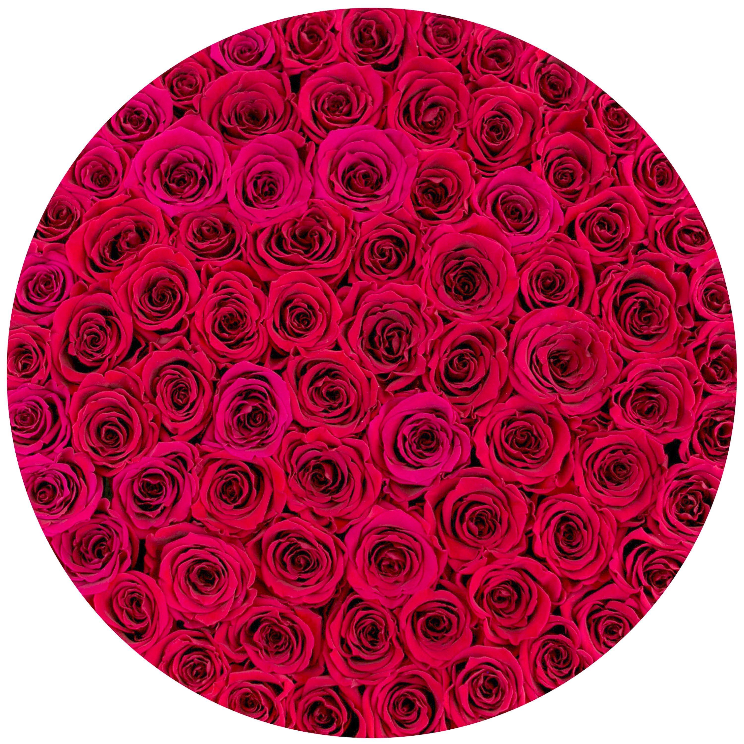 the million LARGE round box - white - burgundy ETERNITY roses red eternity roses - the million roses