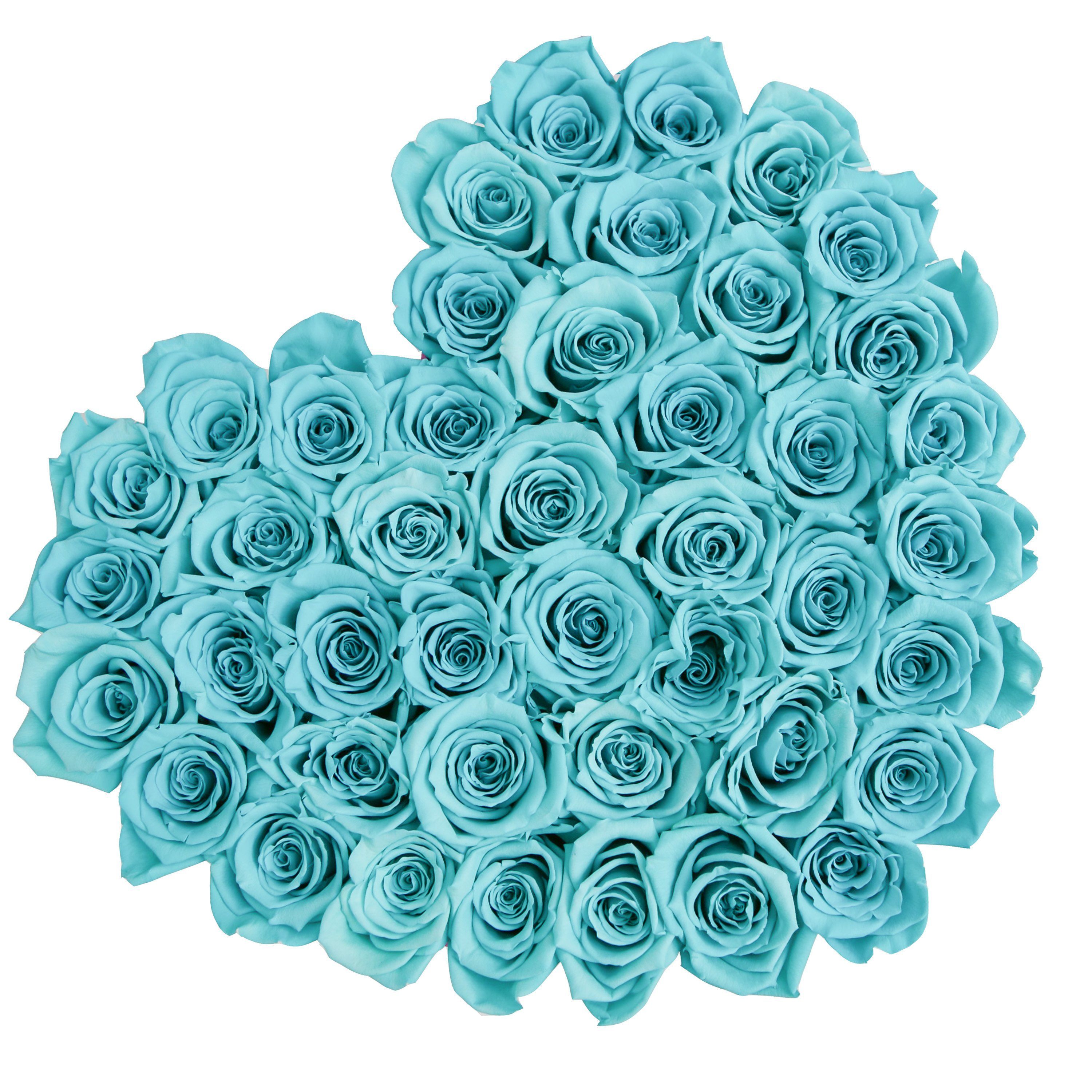 LOVE box - white - tiffany-blue roses tiffany-blue eternity roses - the million roses