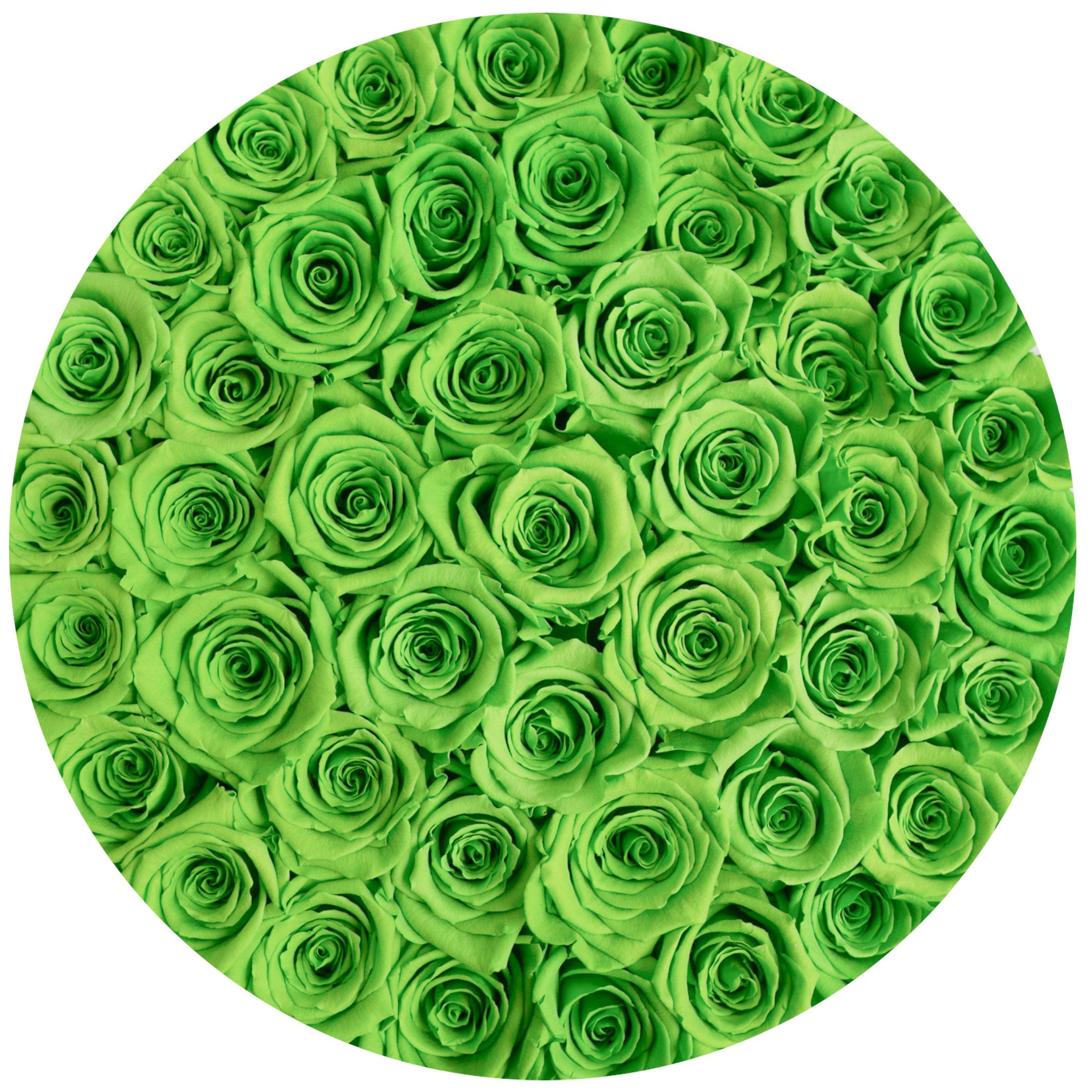 medium round box - black - light-green roses green eternity roses - the million roses