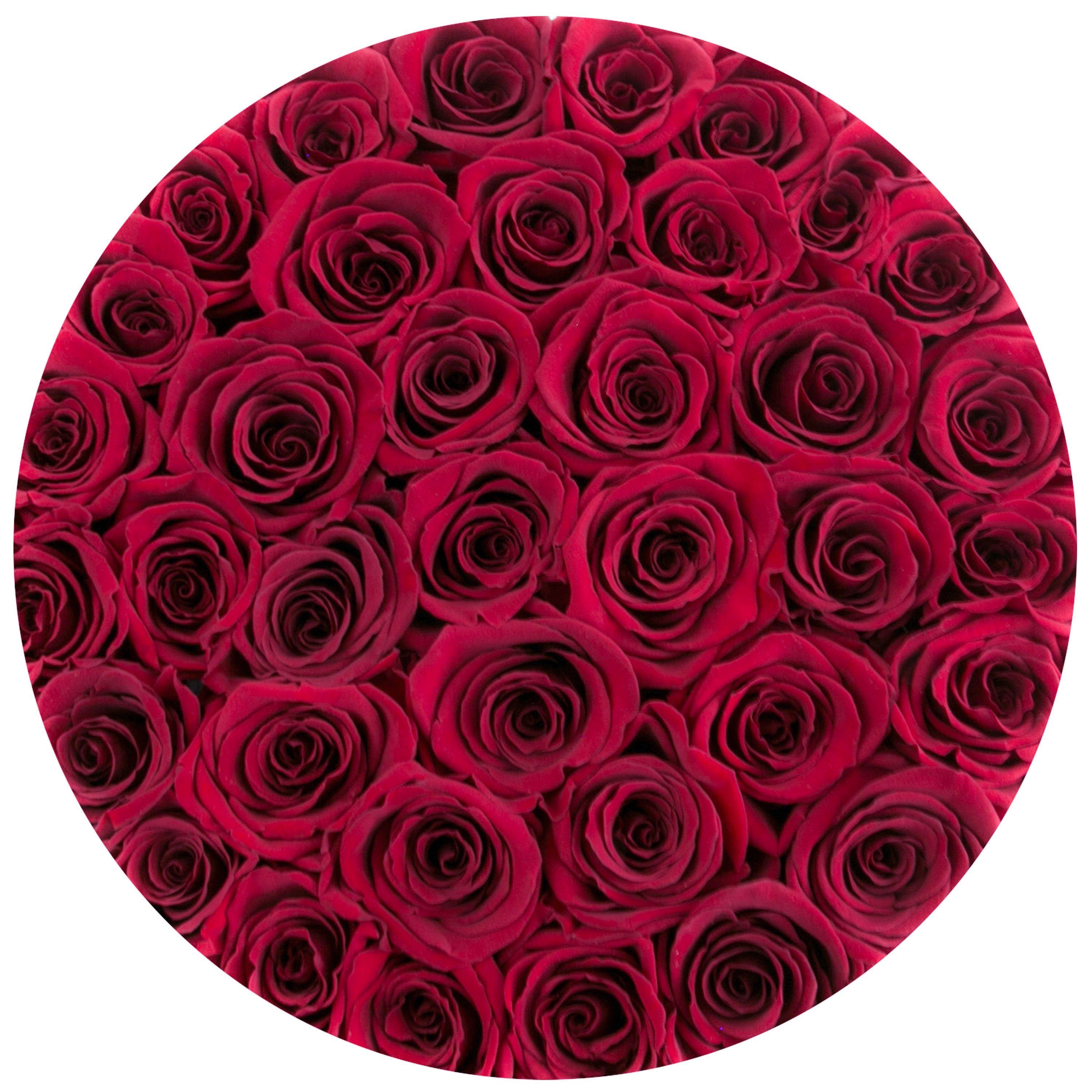 medium round box - white - burgundy roses burgundy eternity roses - the million roses