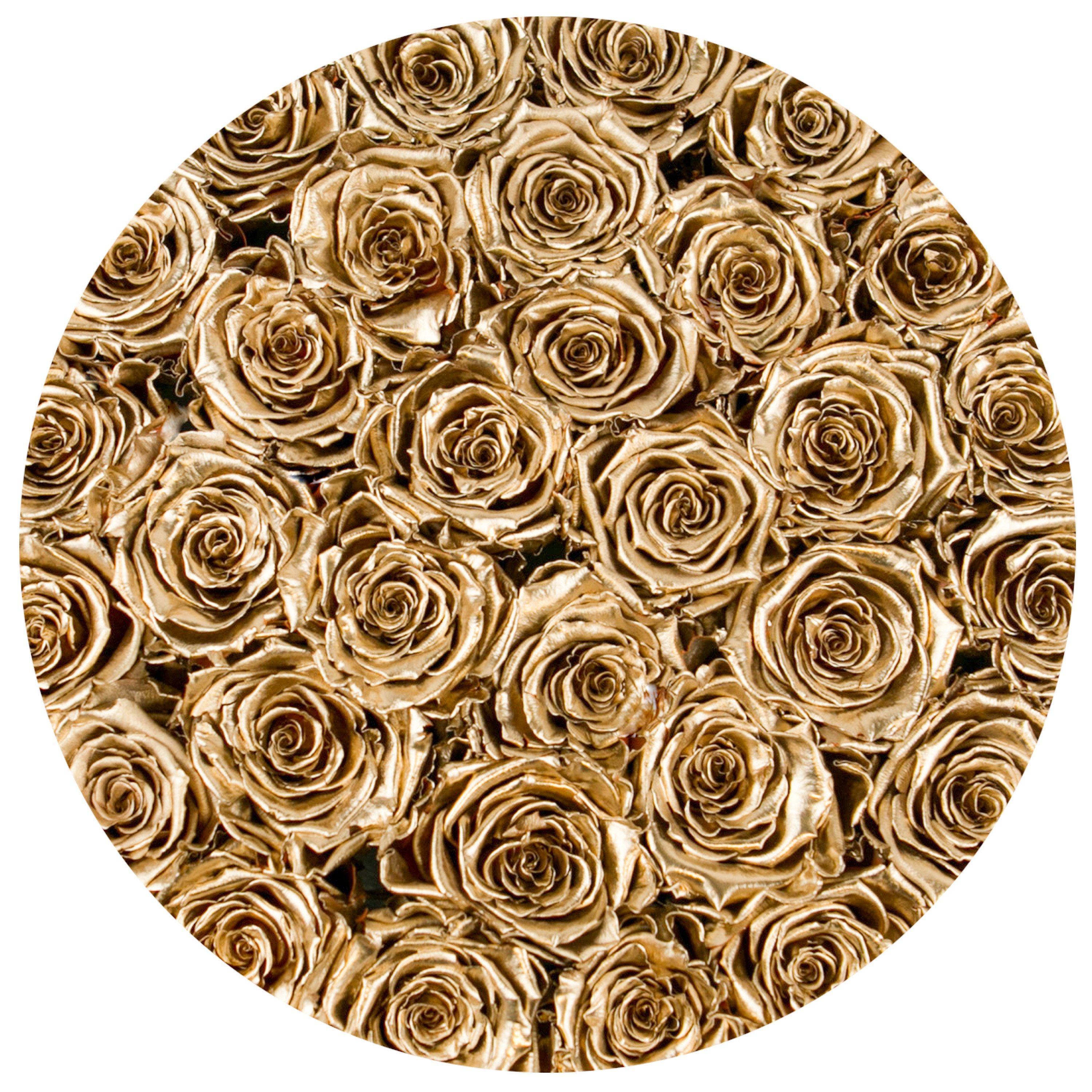 the million roses medium round box - "Love Collection" limited edition "LOVE" - GOLD ROSES gold eternity roses - the million roses