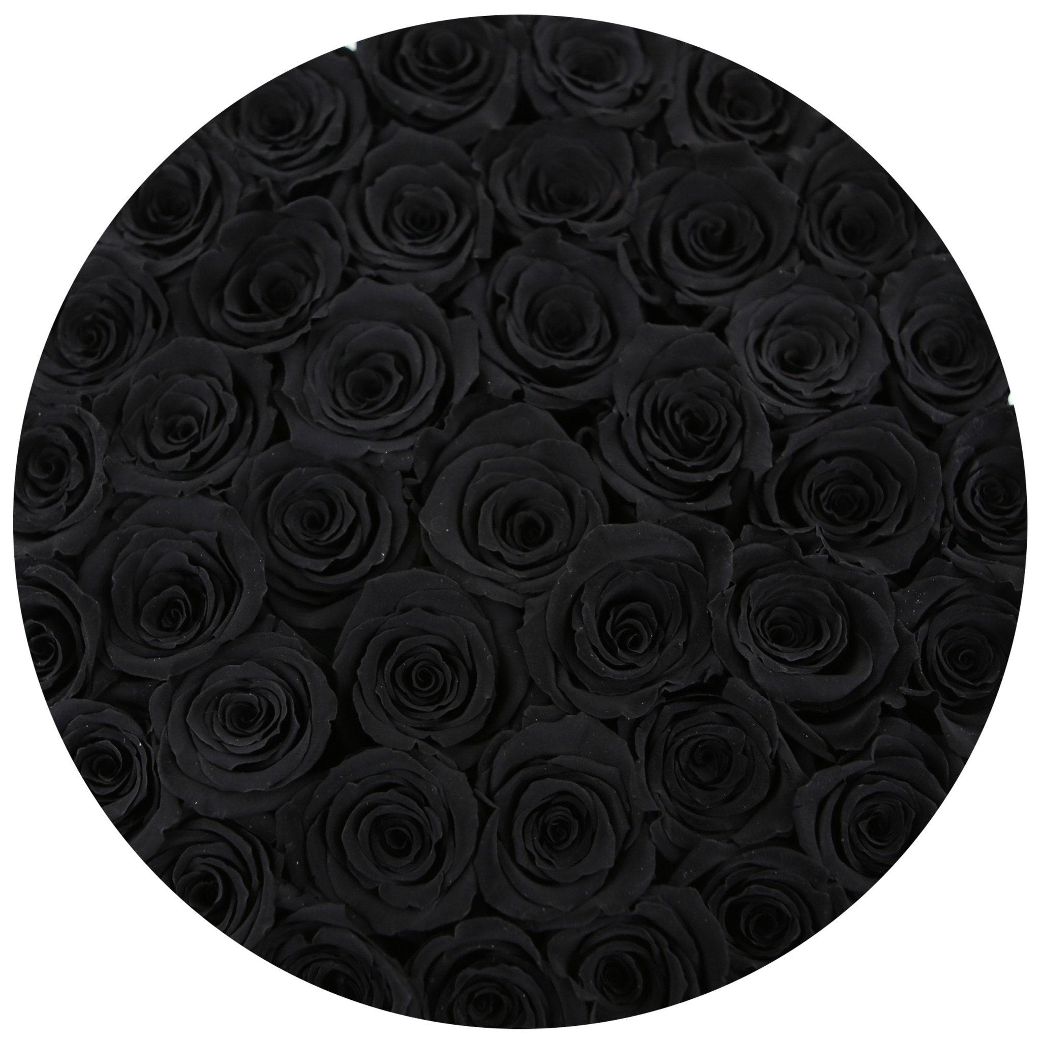 medium round box - gold - black roses black eternity roses - the million roses
