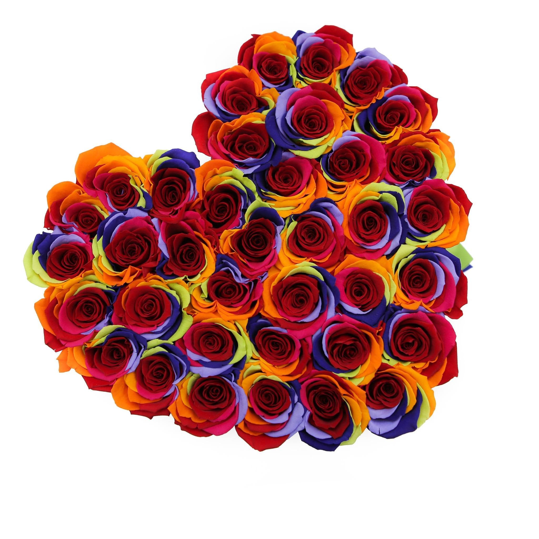 LOVE box - black - rainbow roses rainbow eternity roses - the million roses