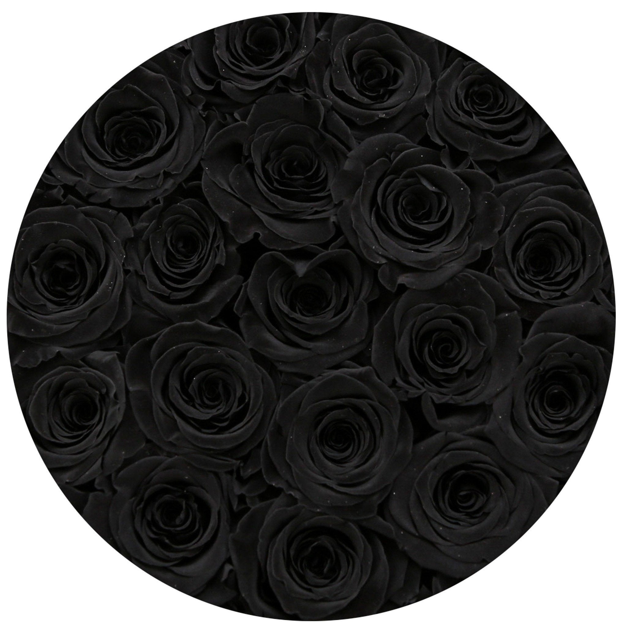 classic round box - "LOVE" - black roses black eternity roses - the million roses