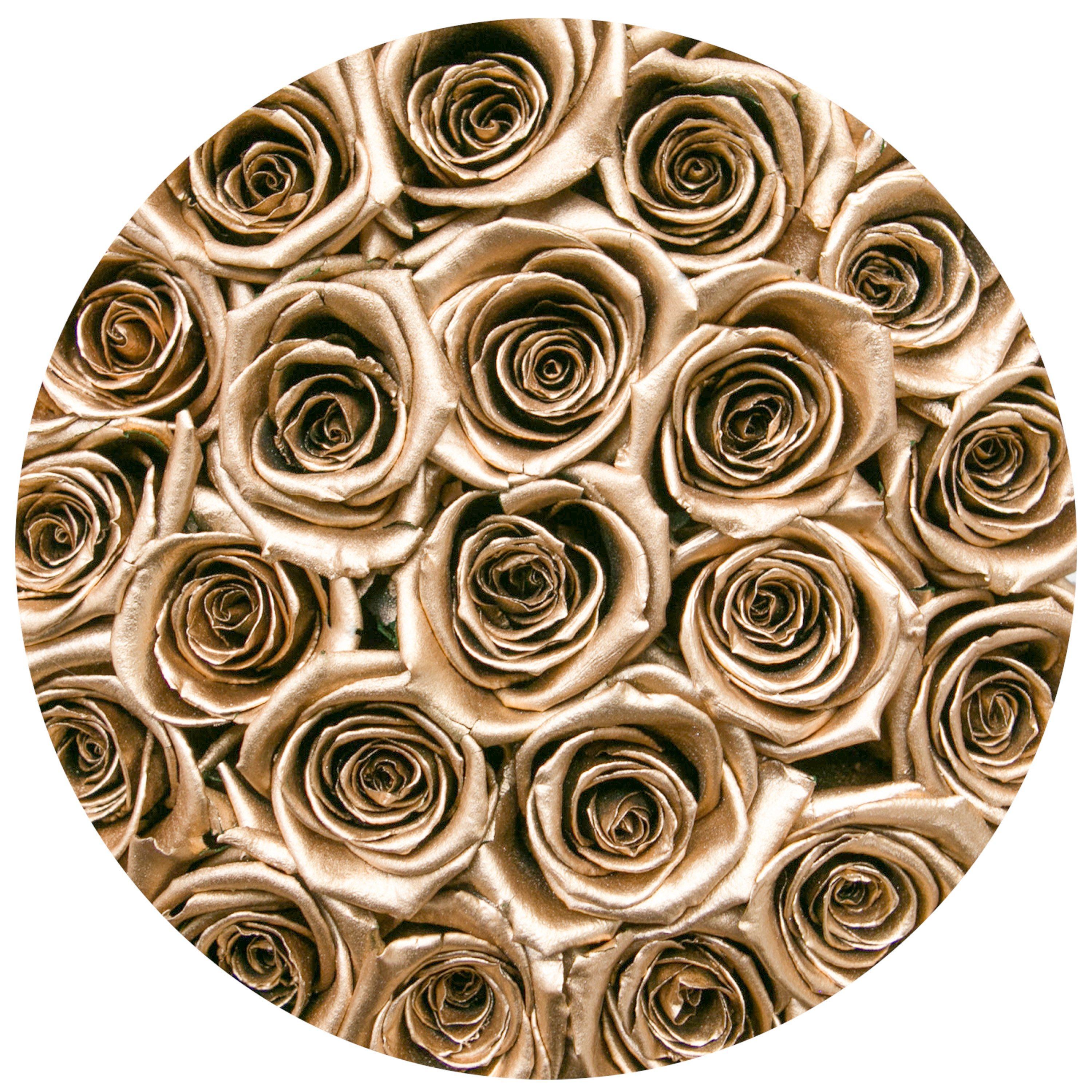 classic round box - black - 24k-gold roses gold eternity roses - the million roses