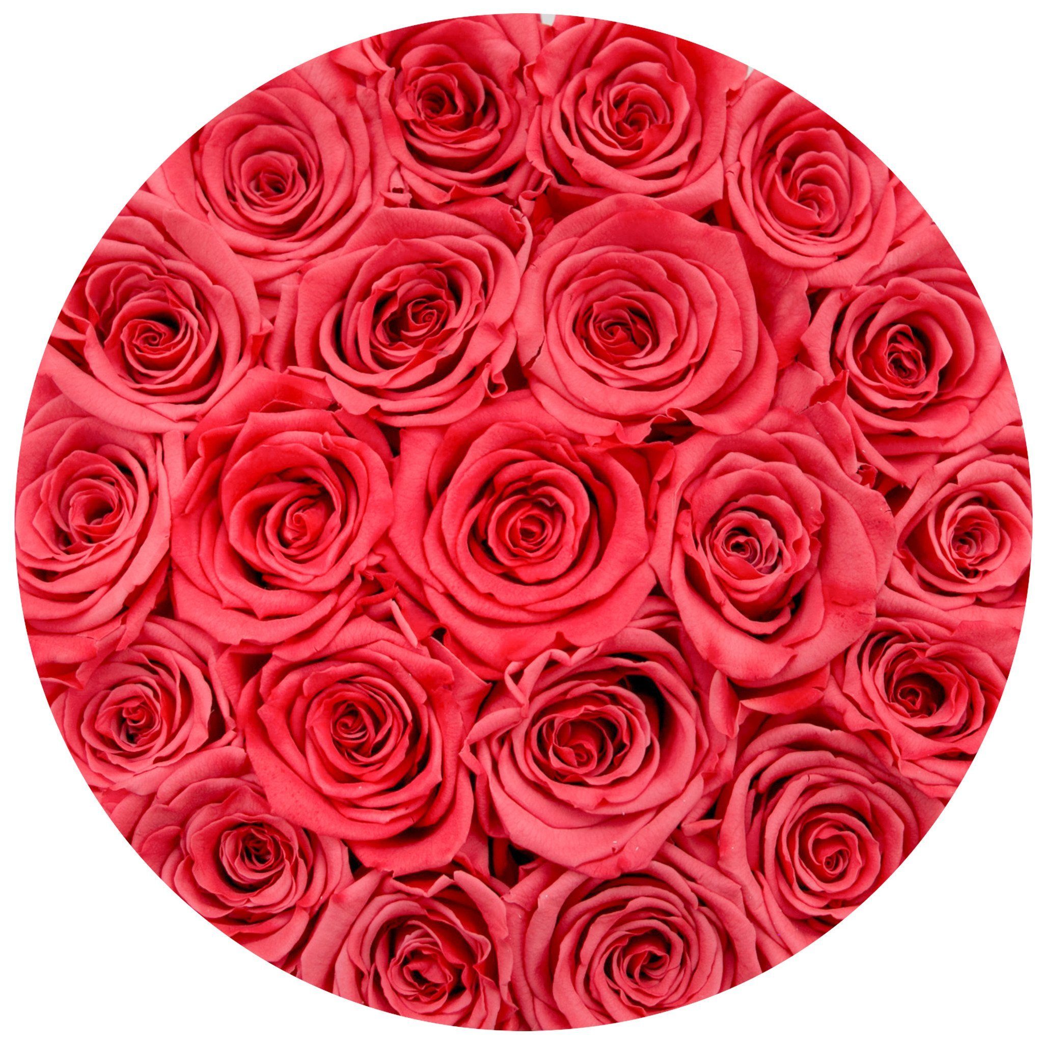 classic round box - black - coral roses coral eternity roses - the million roses