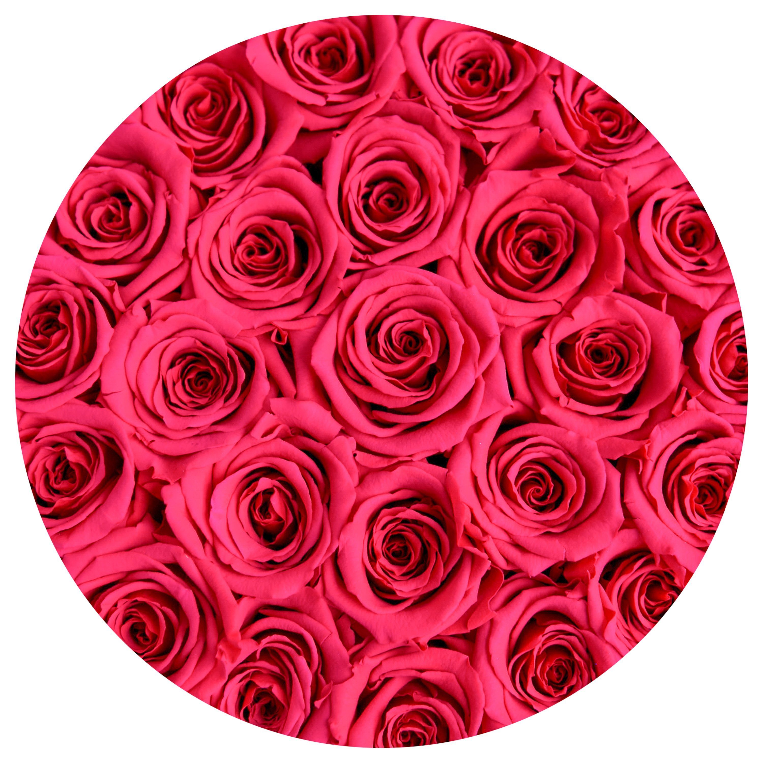 classic round box - black - hot-pink roses pink eternity roses - the million roses