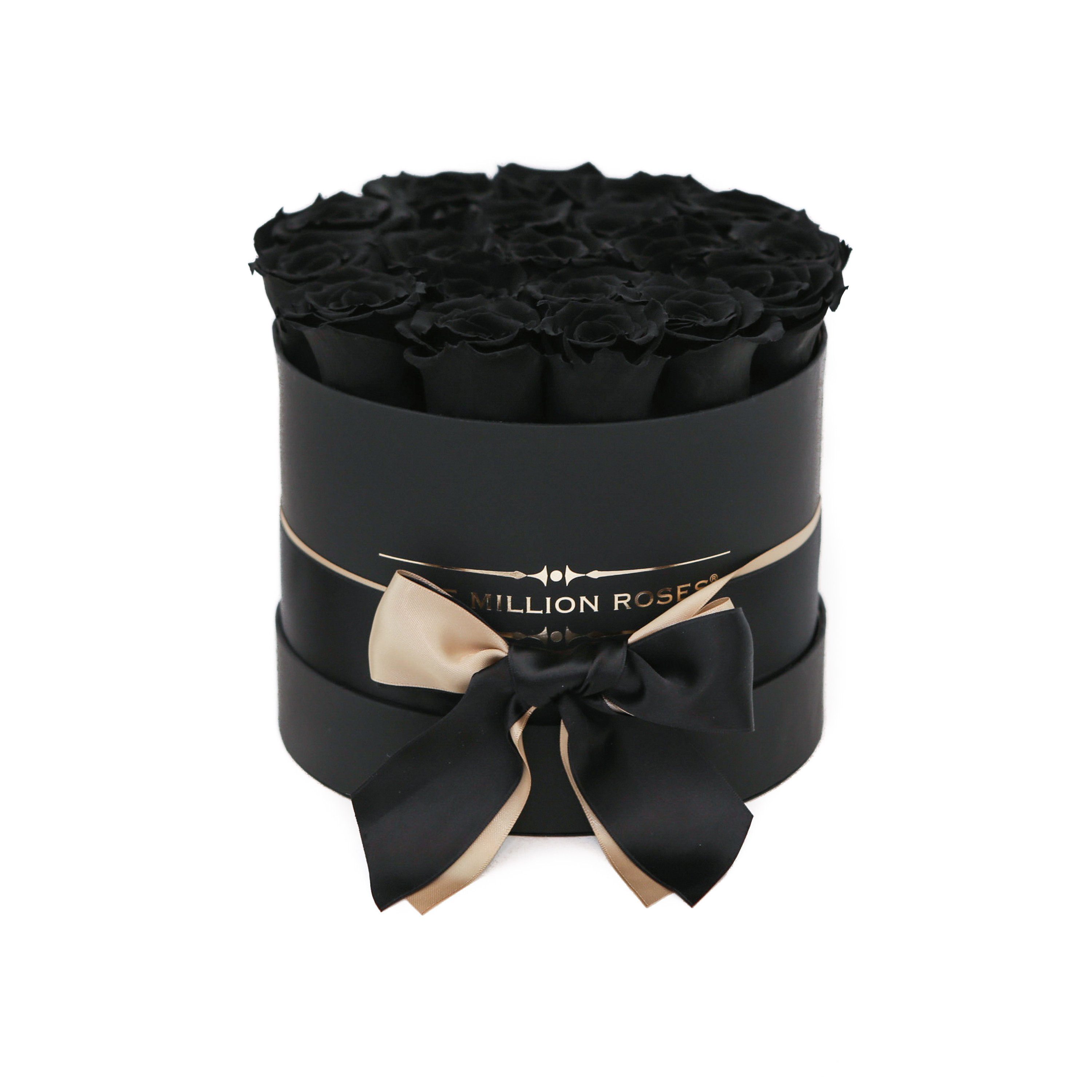 classic round box - black - black roses black eternity roses - the million roses