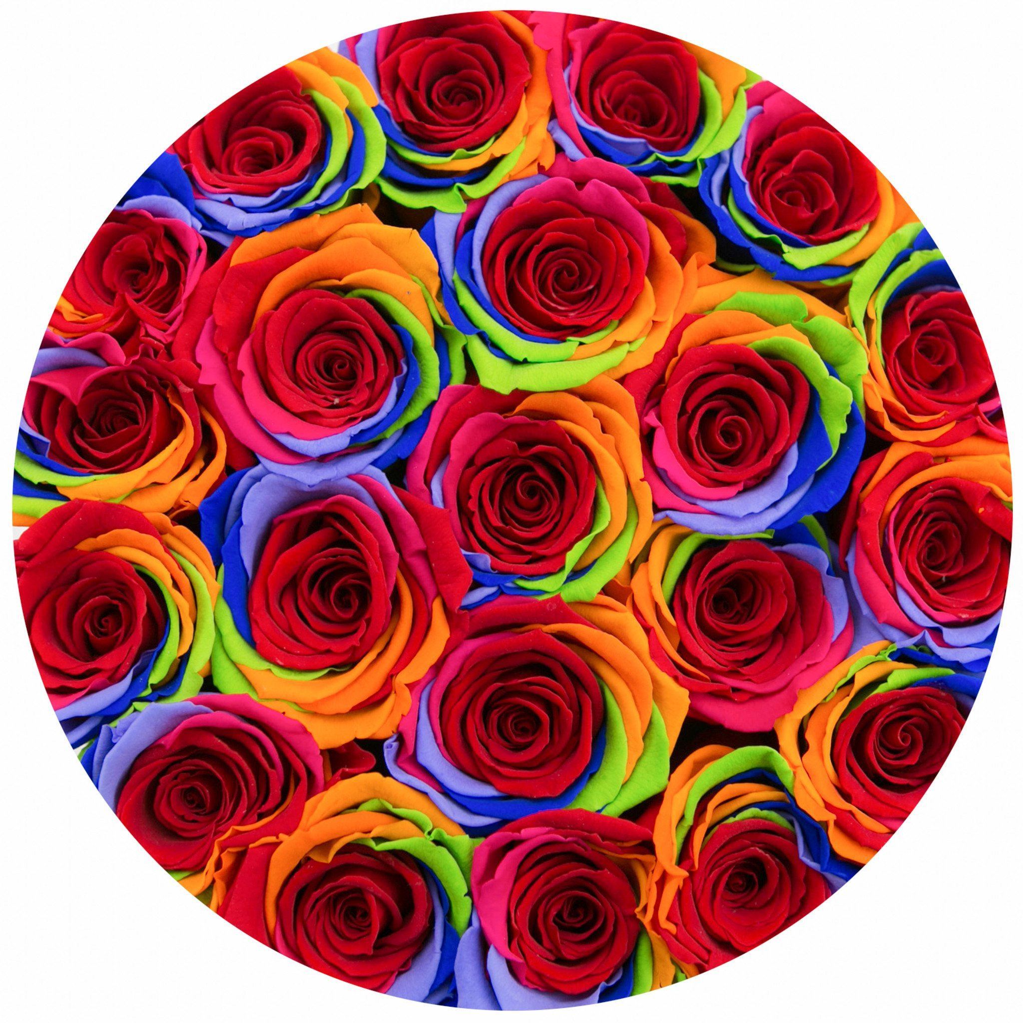 classic round box - black - rainbow roses rainbow eternity roses - the million roses