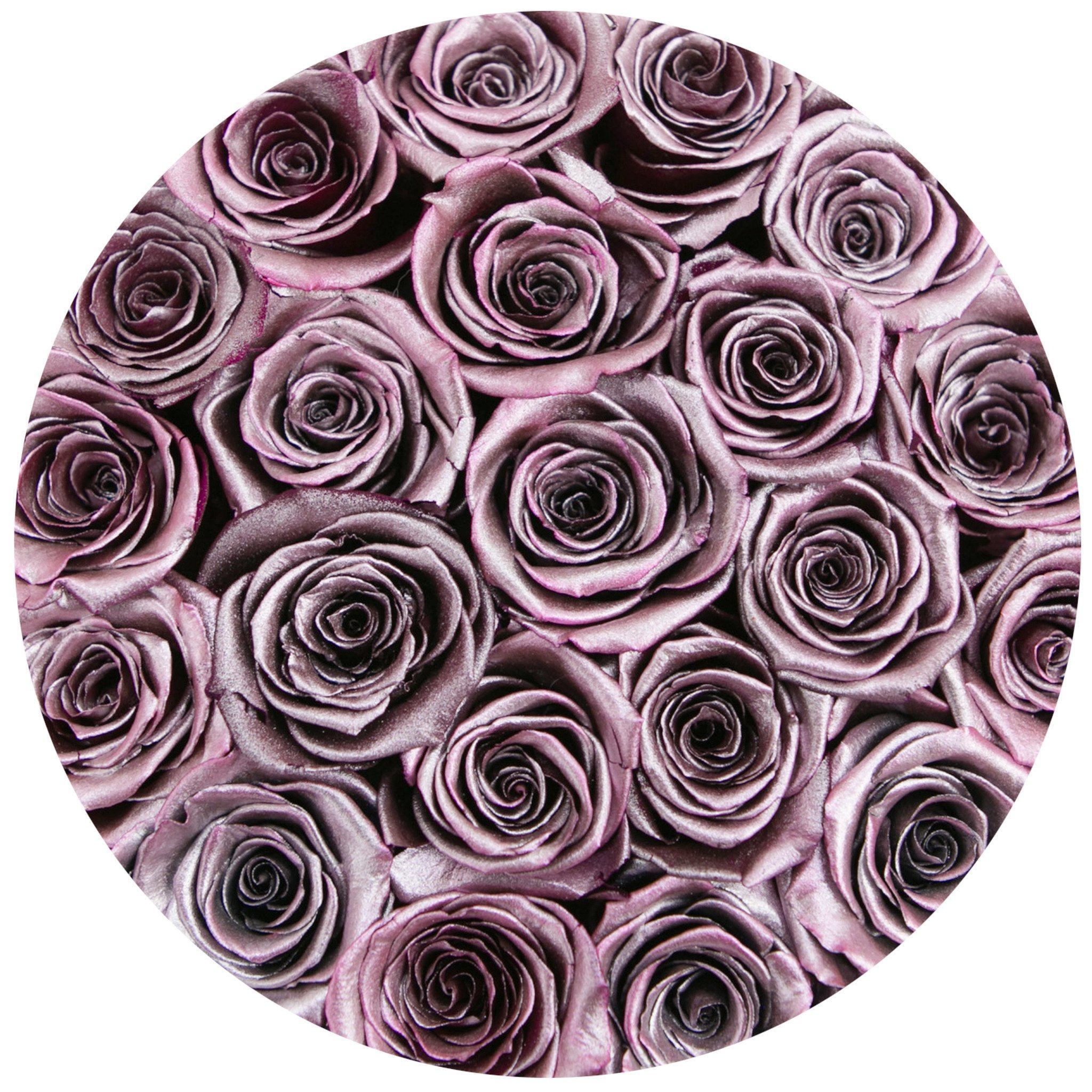 classic round box - mirror-silver - pink gold roses pink gold - the million roses